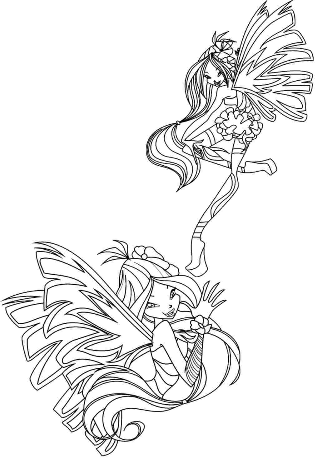 Winx-Flora Värityskirja. Обучающие раскраски.