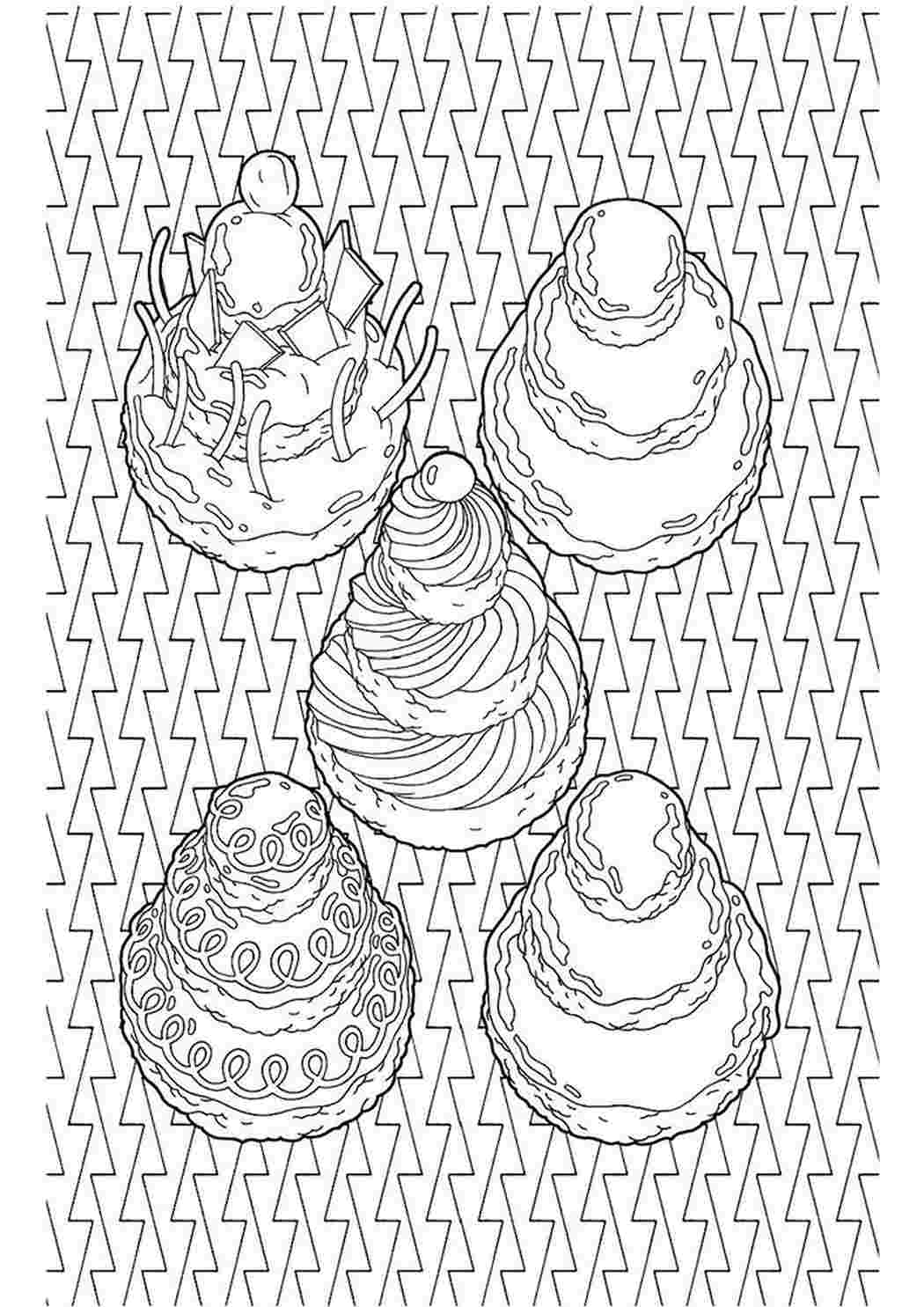 раскраски сладости. Скачать раскраски бесплатно.