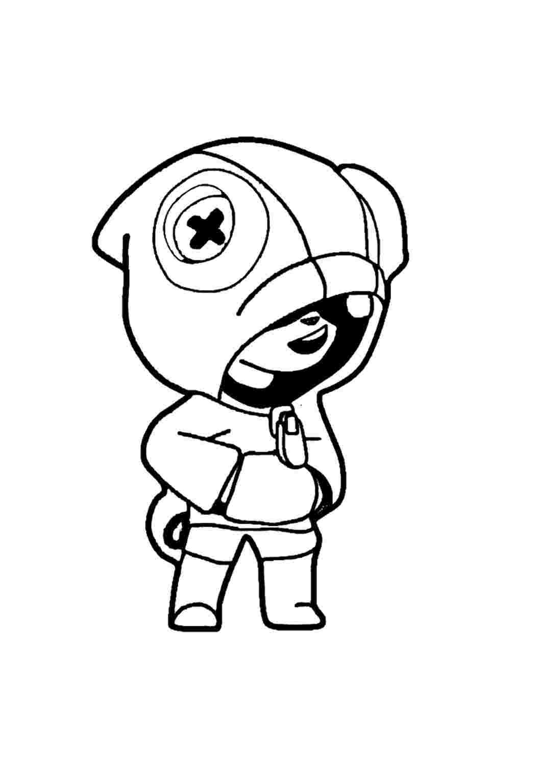 Раскраска standard skin. Standard skin of Leon Brawl Stars. Распечатать  раскраски на сайте.