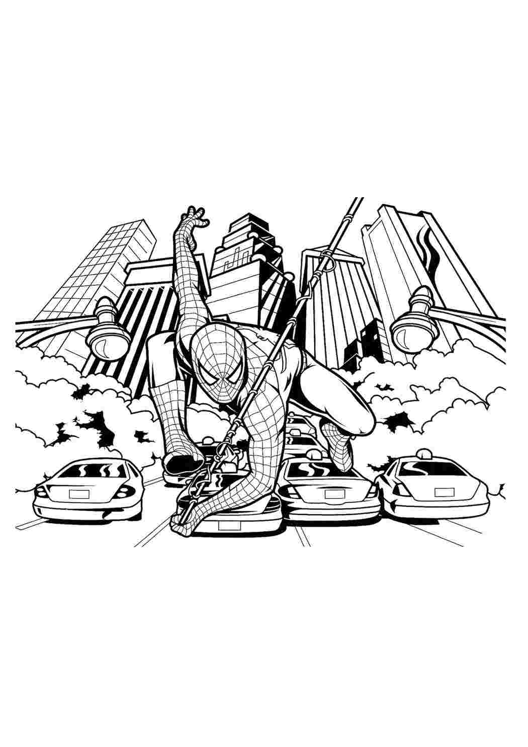Раскраски Человек Паук. Раскраски в формате А4. Человек Паук. Хорошие раскраски.
