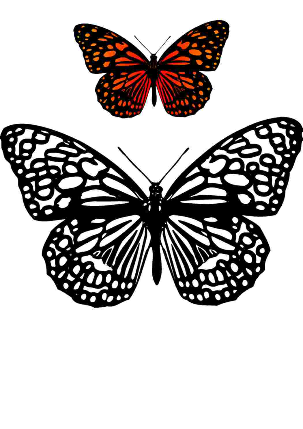 Четыре красная бабочка, изолированных на белом фоне