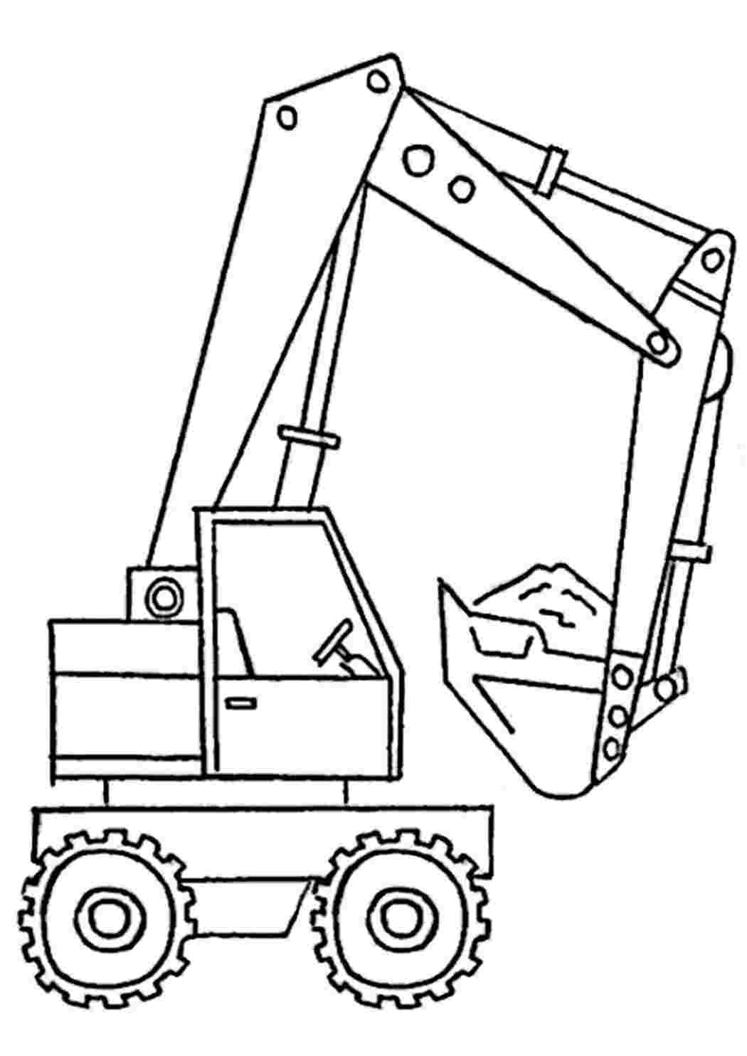 Раскраски Экскаватор бесплатно распечатать