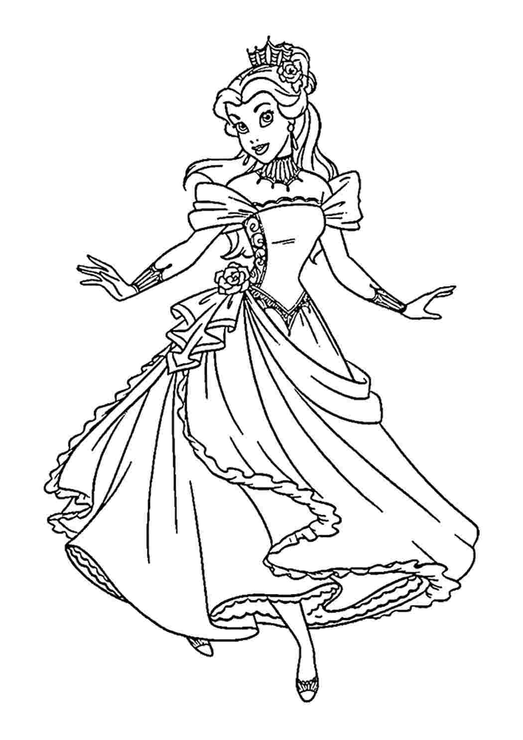 Раскраска Принцесса Белль | Раскраски из мультфильма Красавица и чудовище (Beauty & Beast)