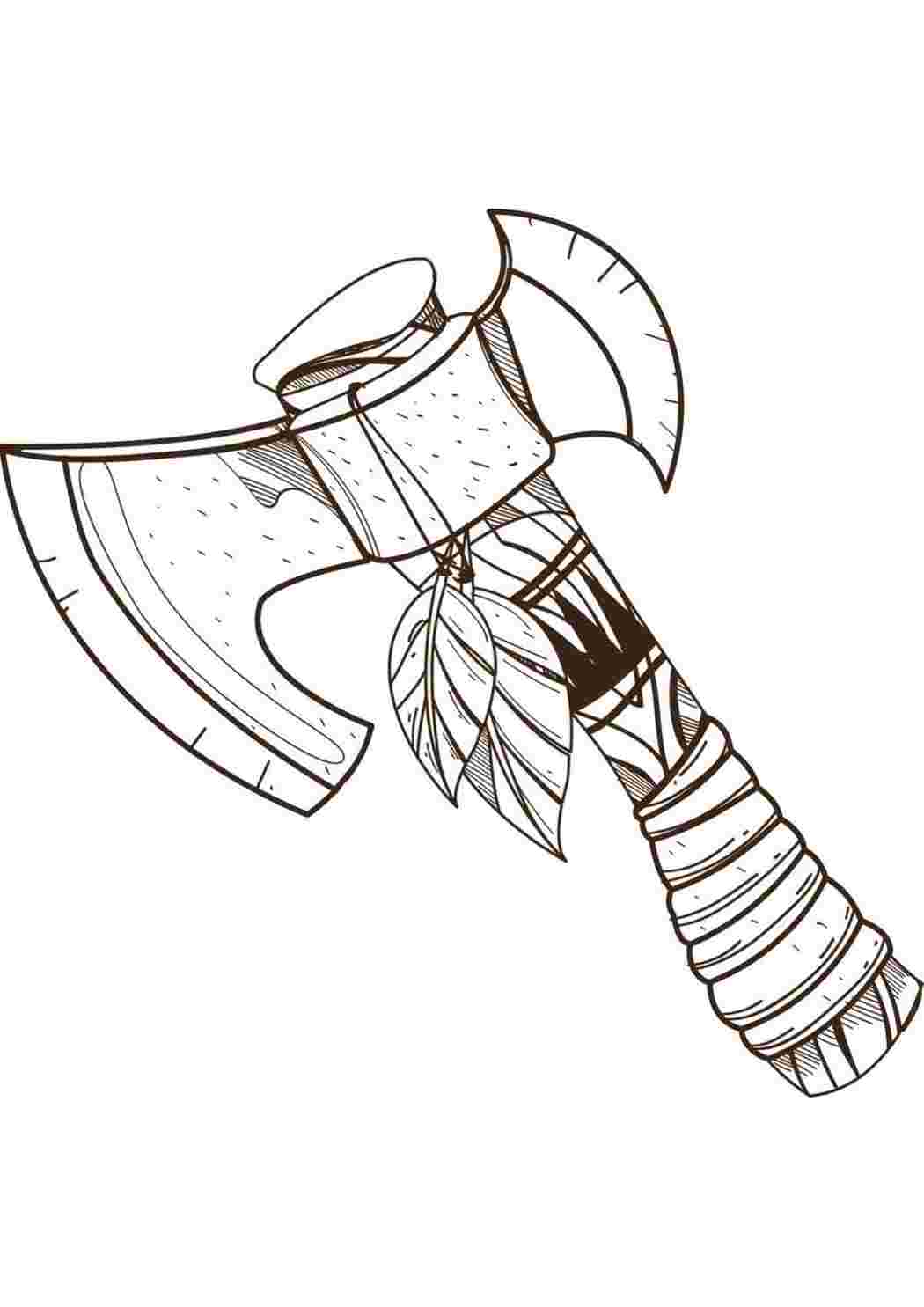 Раскраска топор. Хорошие раскраски.