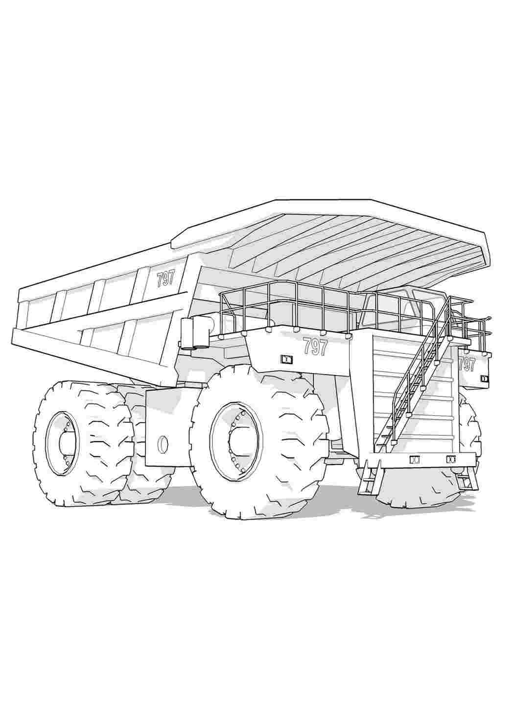 раскраски для мальчиков раскраска самосвал. Скачать раскраски.