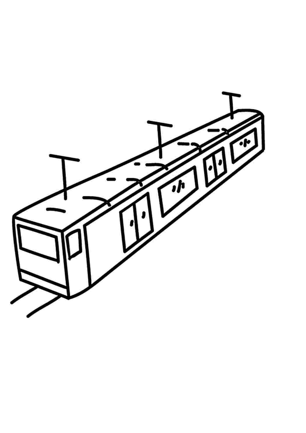 Sähköjuna. Картинки раскраски.