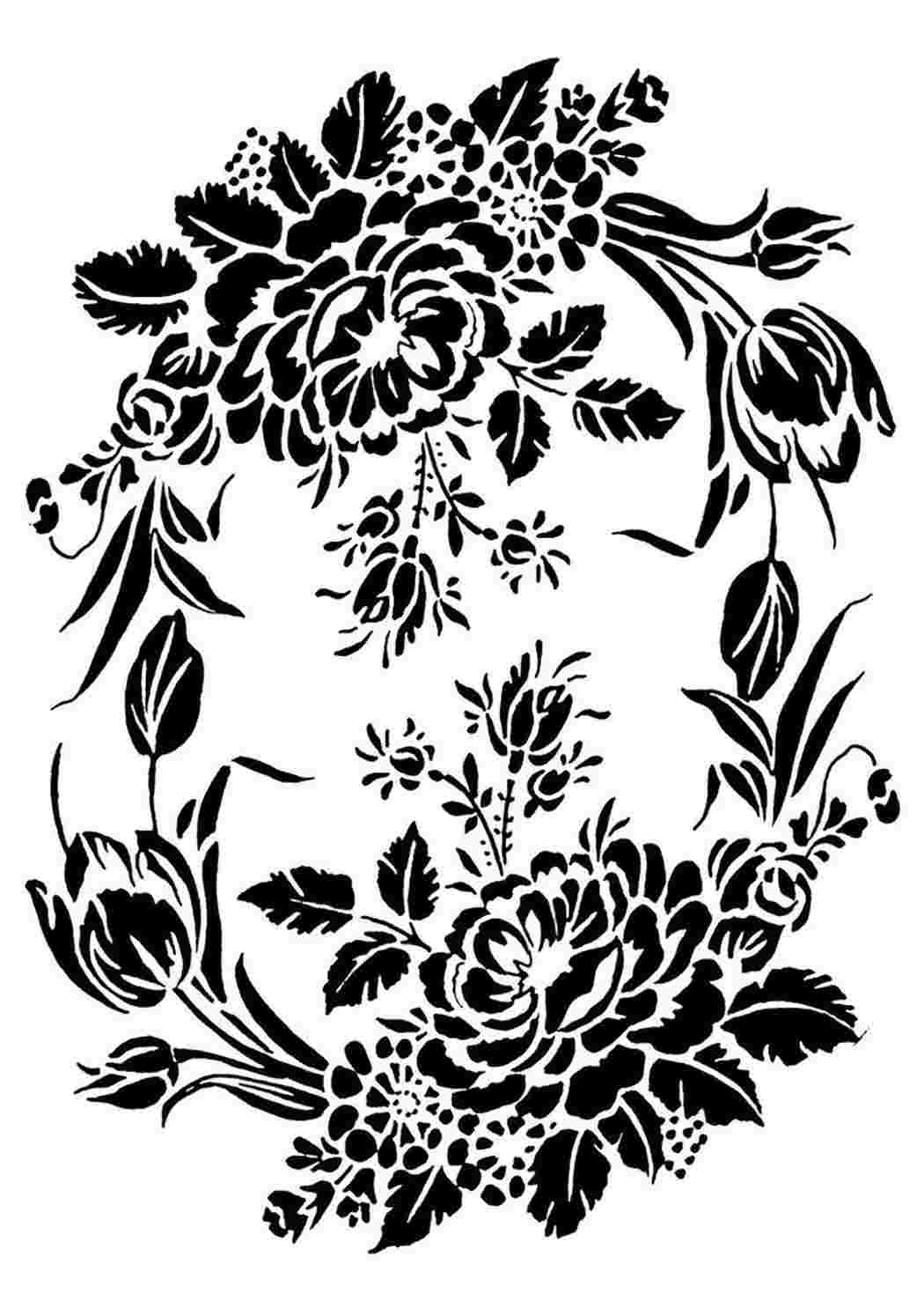 printablestencilsz.com  Flower stencil, Floral stencil