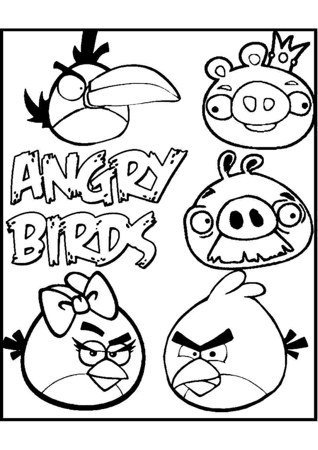 Раскраска Все злые птички, скачать и распечатать раскраску раздела Angry Birds