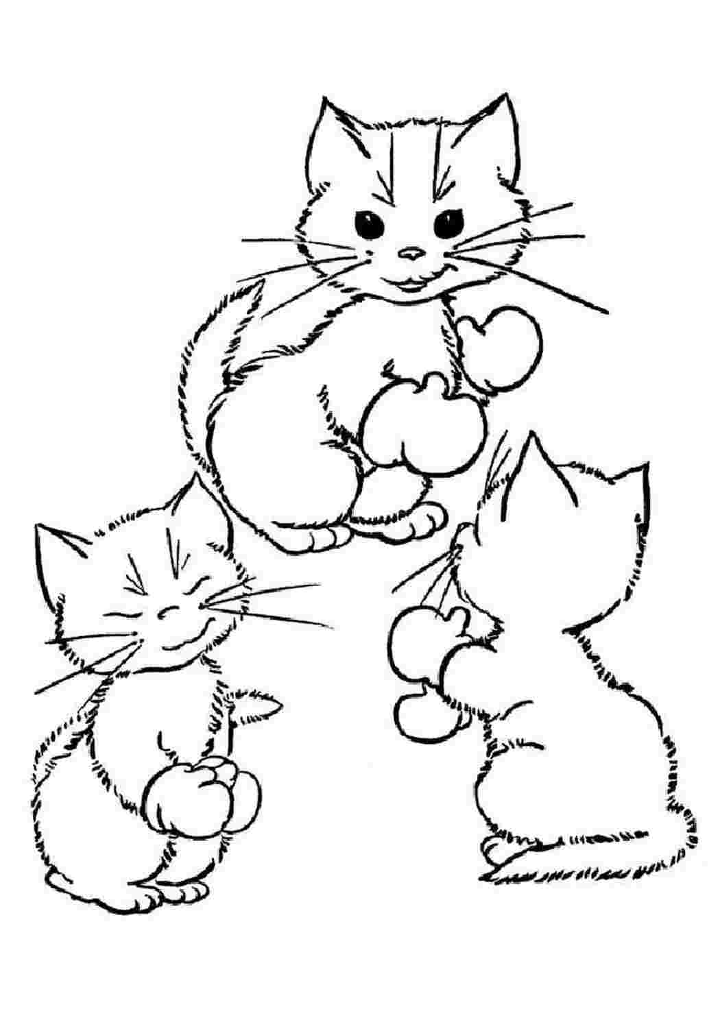Раскраски Раскраски кошки и котята. Развивающие раскраски. Раскраски кошки и котята. Раскрашивать онлайн.