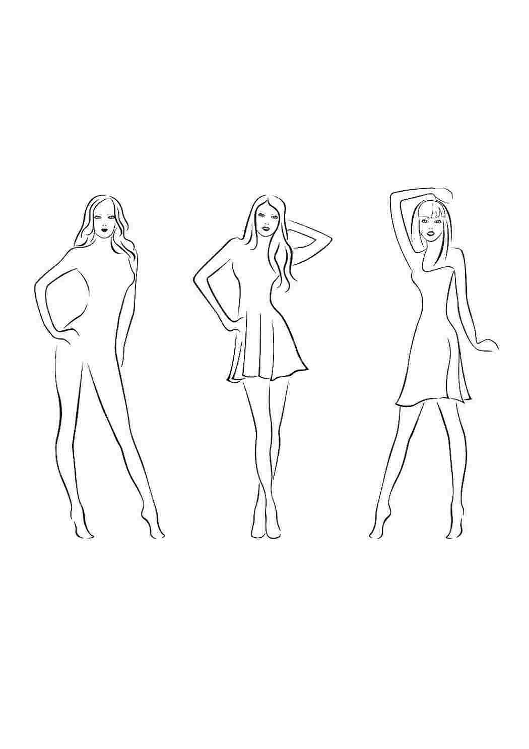 Girl Top Model | Coloring pages for girls: 6 coloring pages