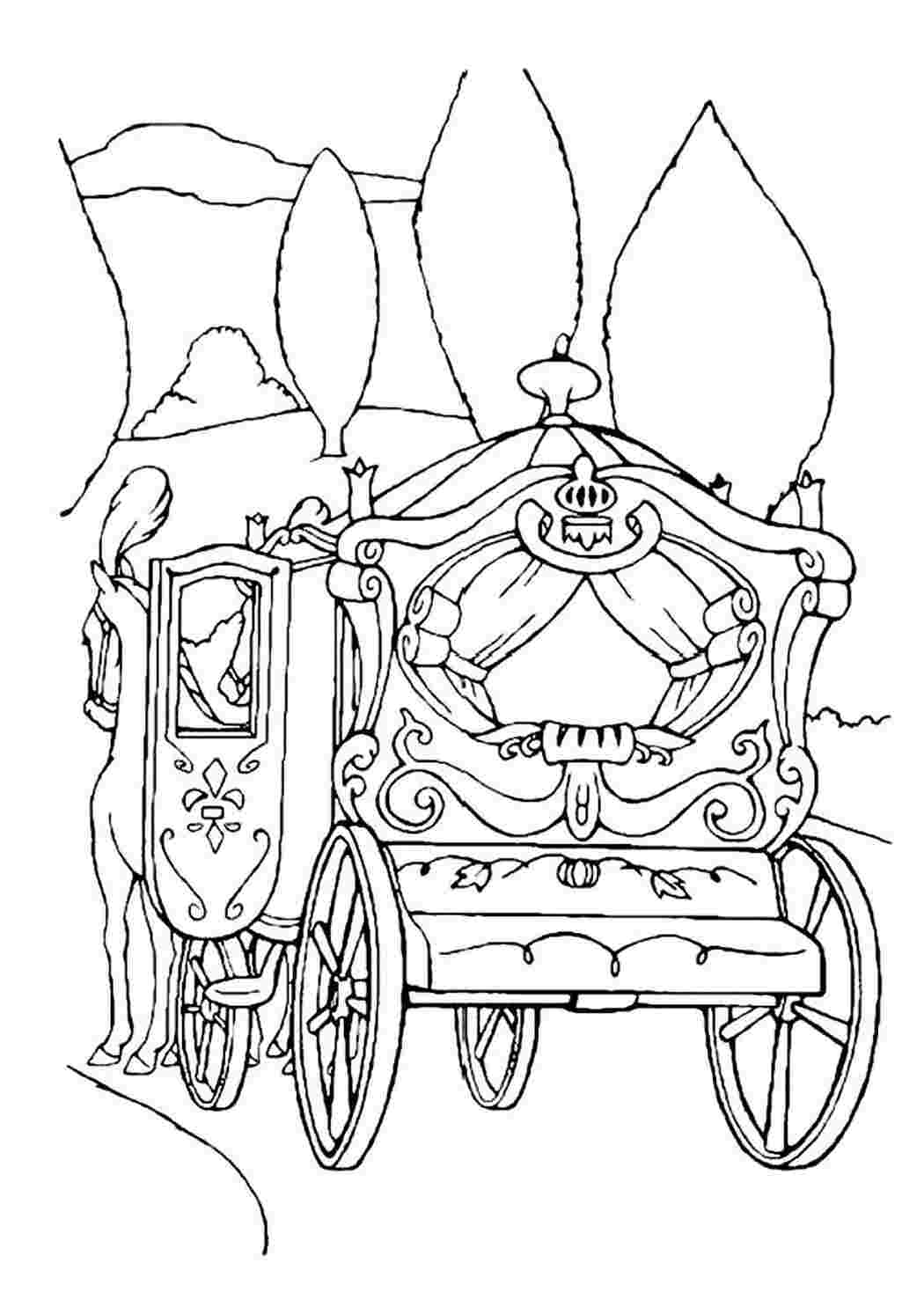 Раскраски Картинка Карета. Раскраски. Картинка Карета. Хорошие раскраски.