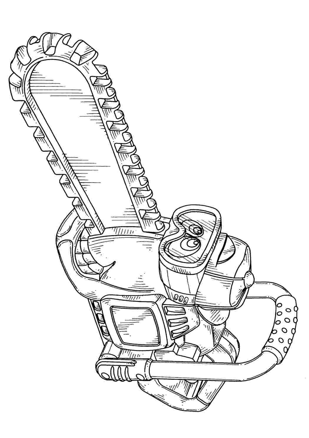 раскраска бензопила. Раскрашивать онлайн.