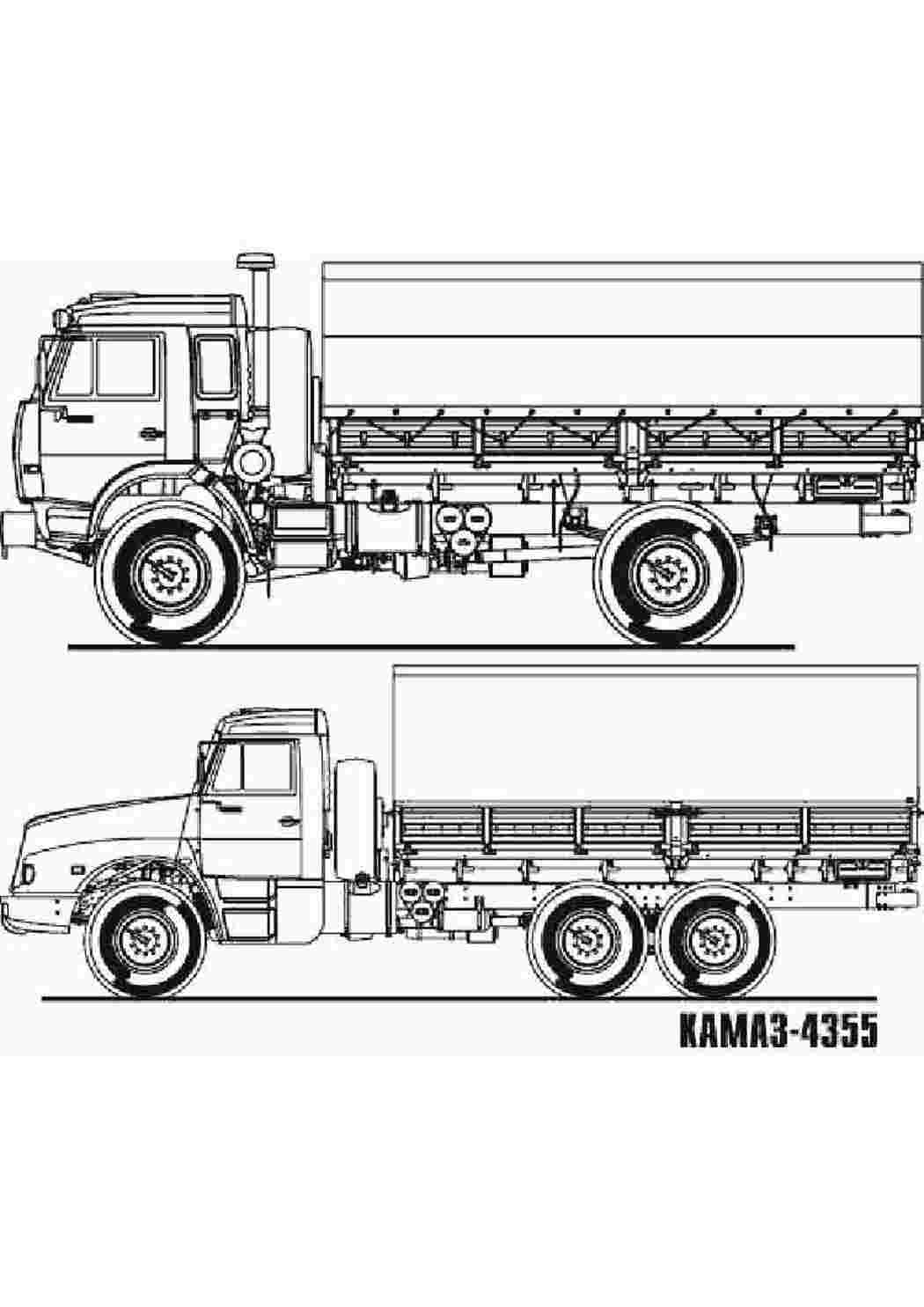 раскраски для мальчиков раскраска камаз. Разукрашки.