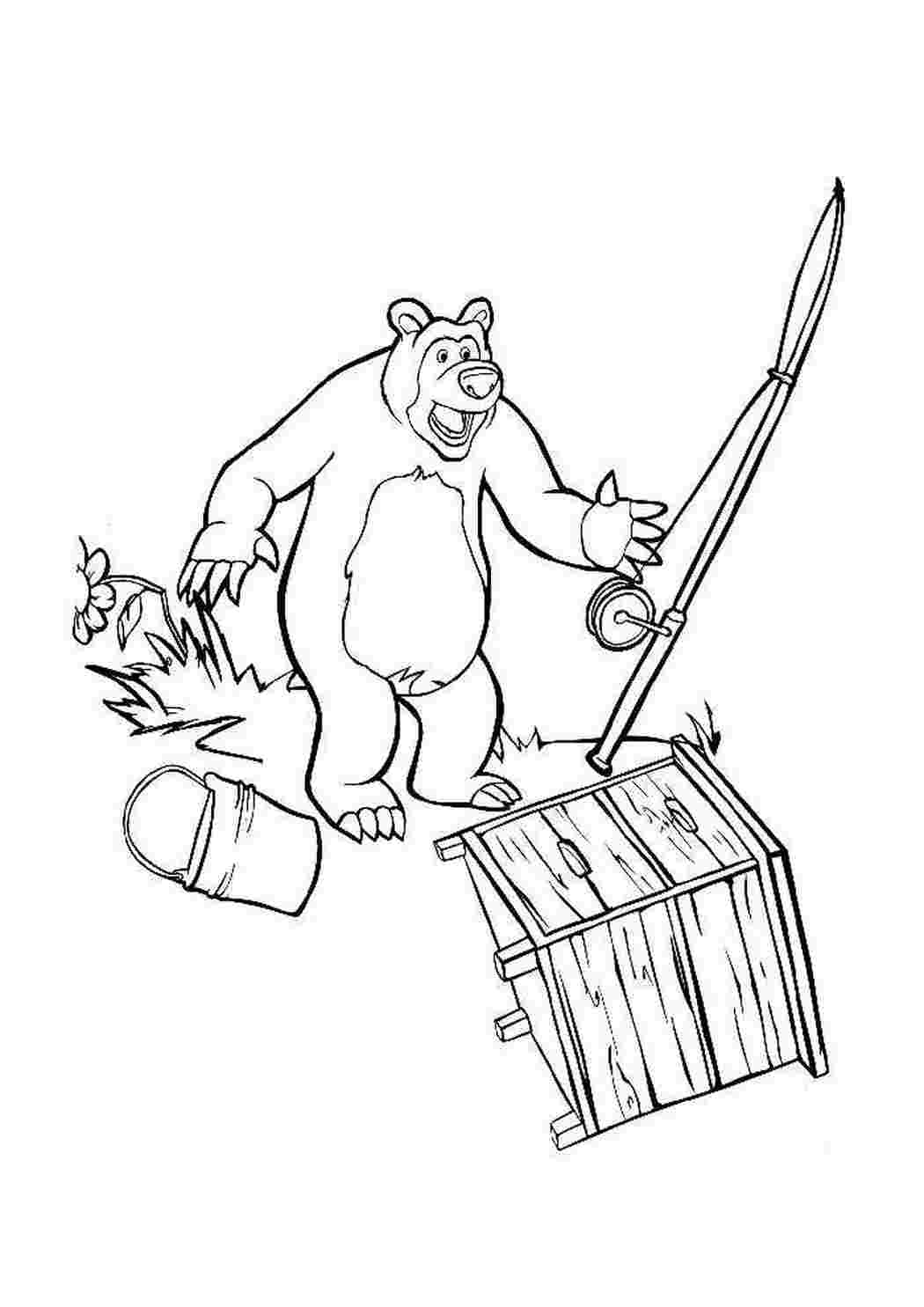 Раскраска Героев Маша и Медведь