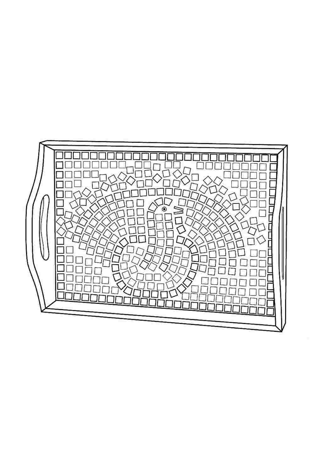 раскраска мозаика. Скачать раскраски.