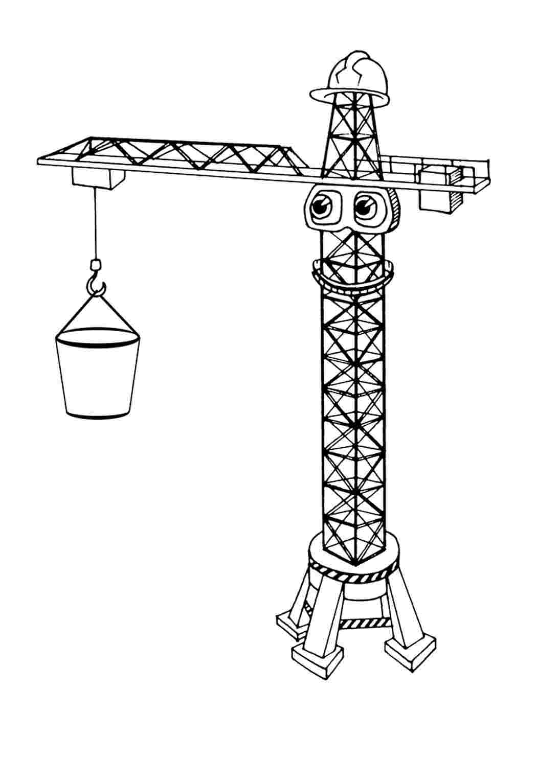 раскраски для мальчиков раскраска подъемный кран. Раскраски в формате А4.