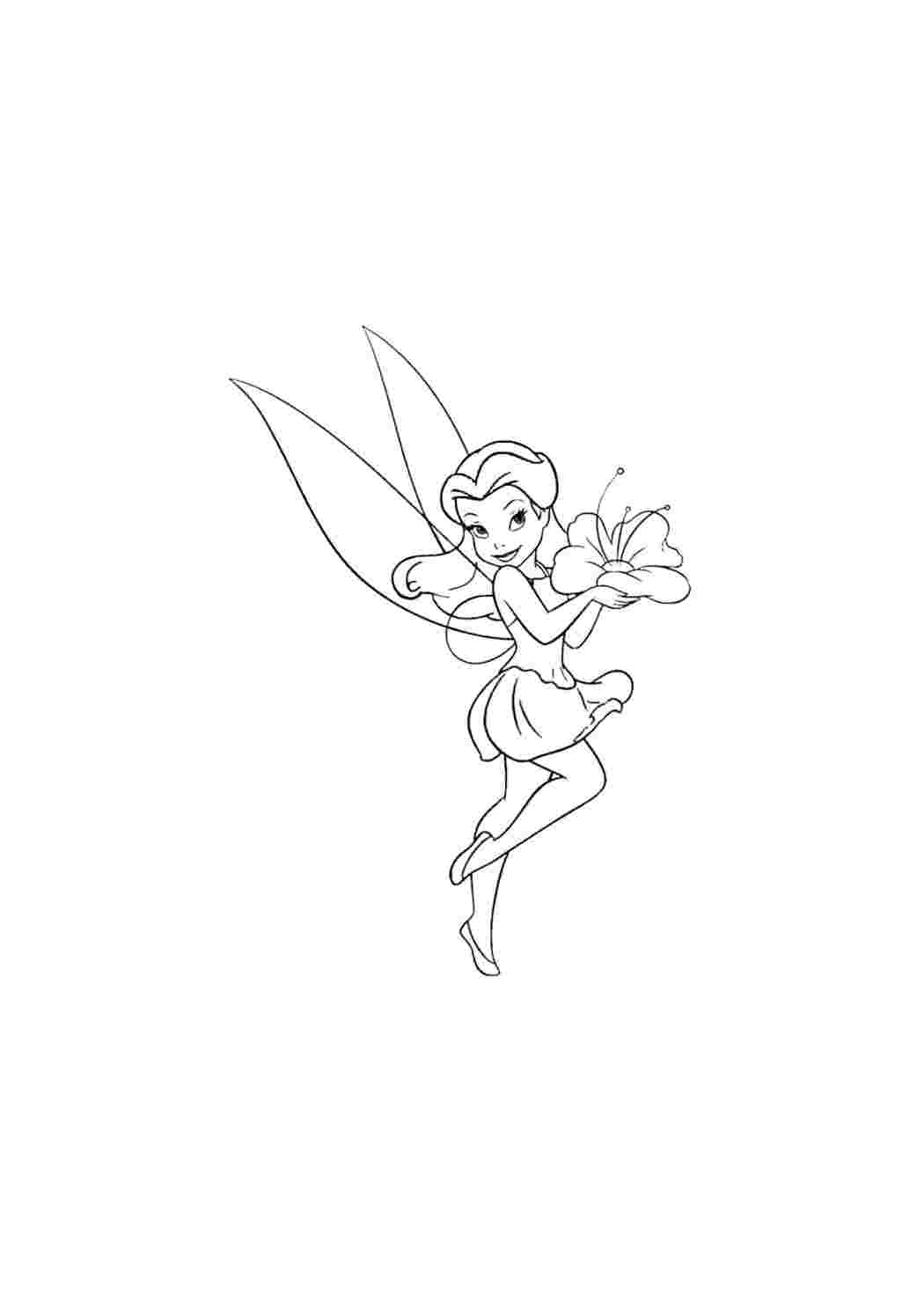 Раскраски Феи (Tinker Bell) Фея Динь (Тинкер Белл) Fairies coloring pages скачать