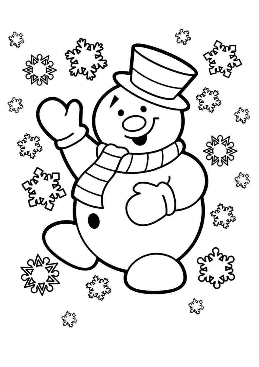 Рисунок снеговика для детей