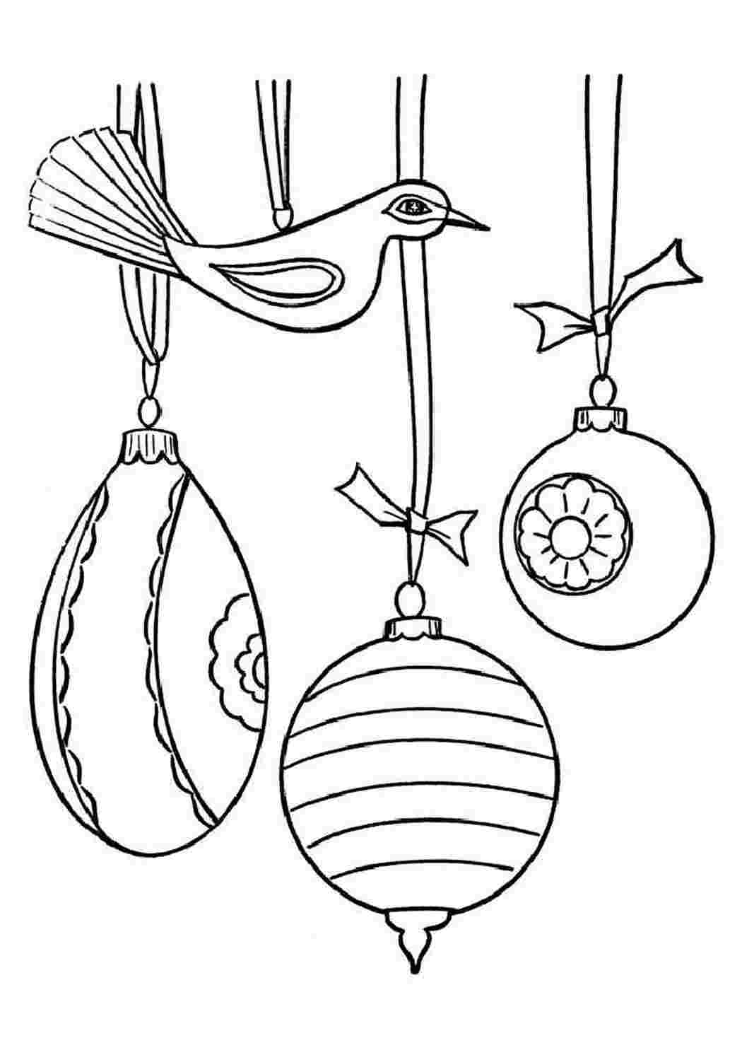 новогодние раскраски новогодние игрушки. Разукрашки.