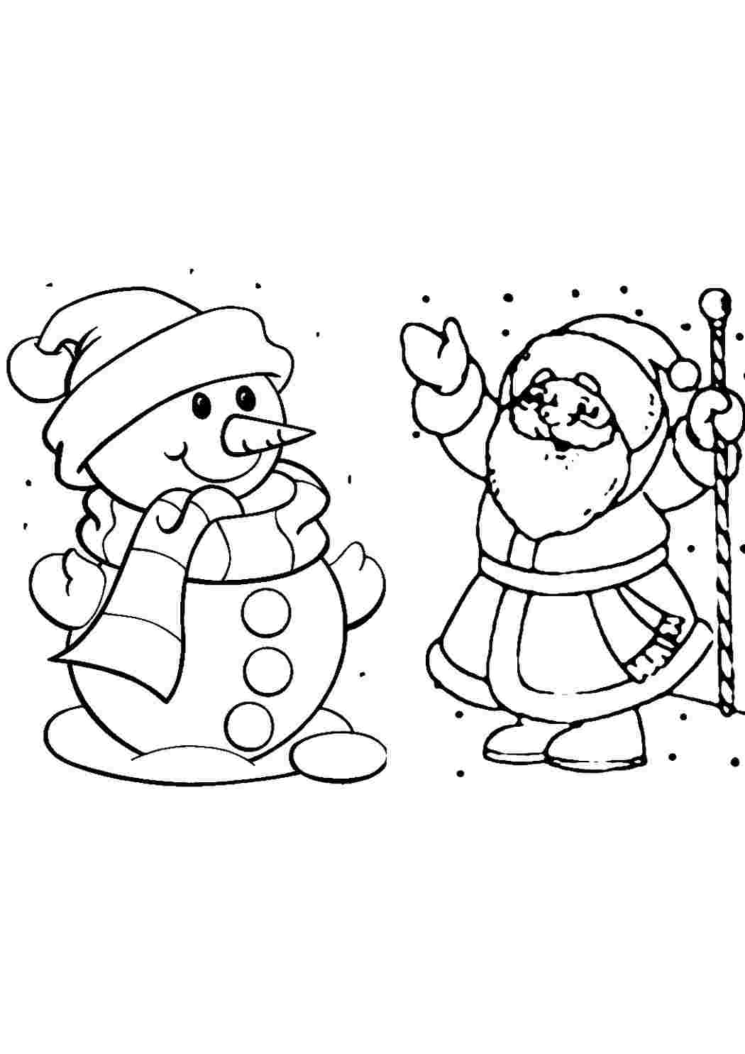 Раскраски Деда Мороза и Снегурочки - Распечатать бесплатно