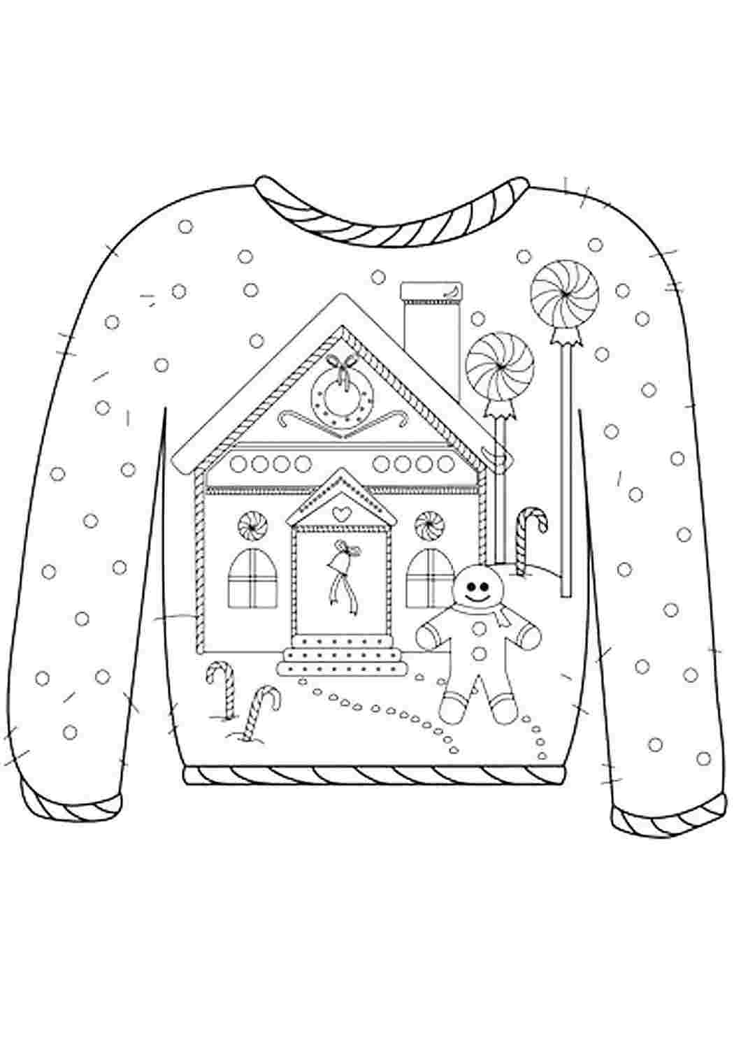 детские раскраски раскраски одежда раскраска свитер. Онлайн раскраска.