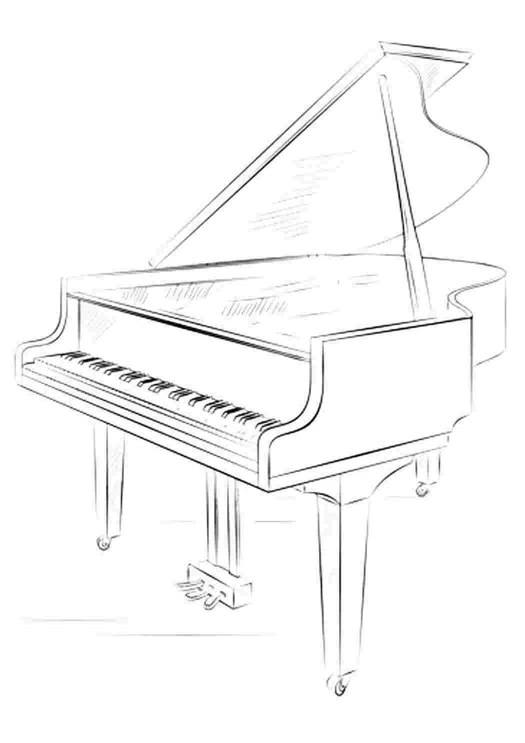 Раскраска пианино и рояль