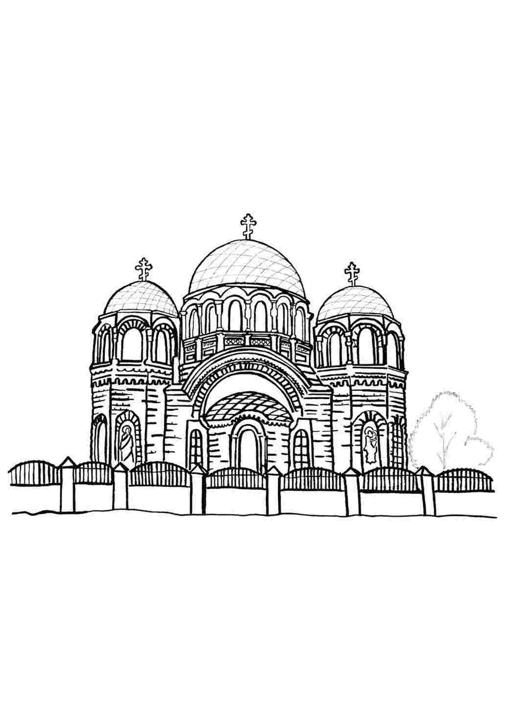москва кремль. Раскраски в формате А4.
