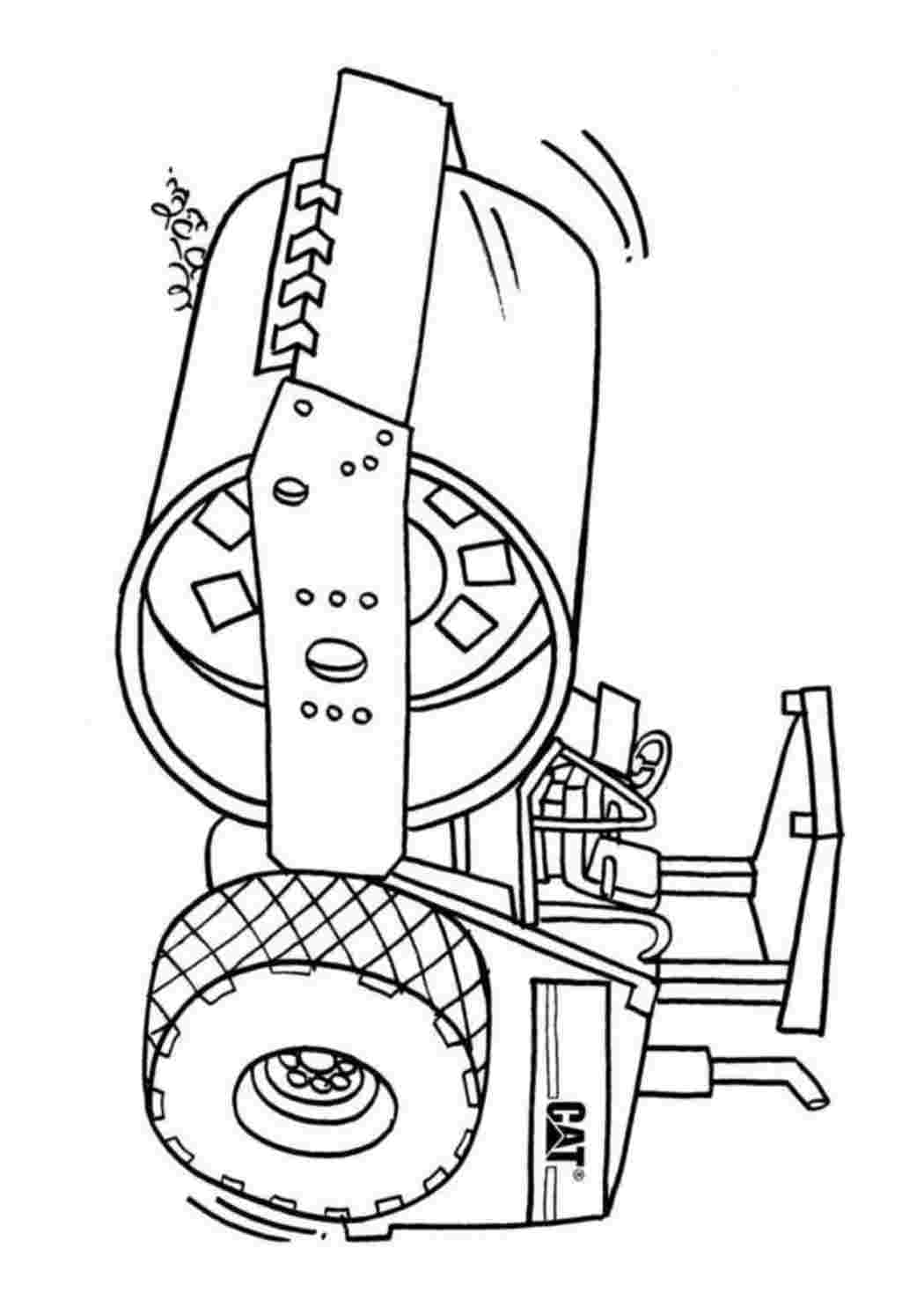 Раскраска каток CAT. Раскраски для развития.