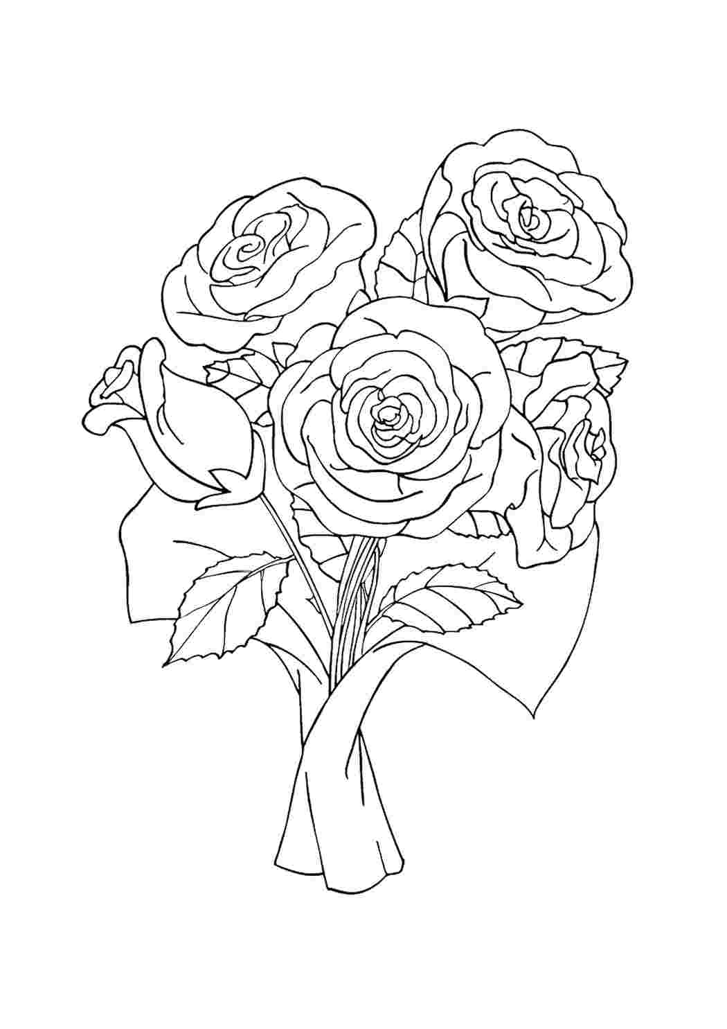 Раскраска Креатто Роспись по холсту Цветы Букет роз