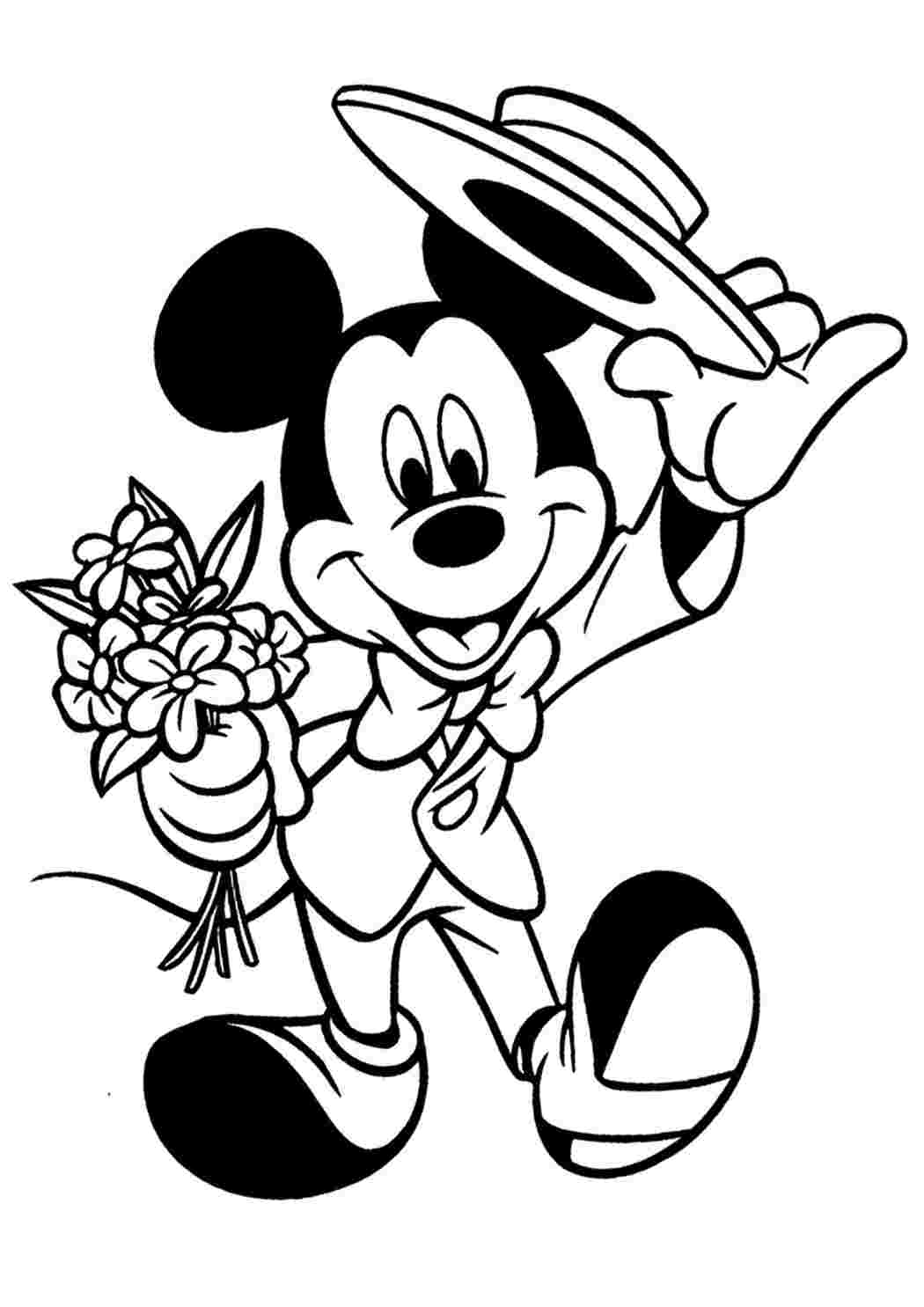 Раскраски героев диснеевских мультиков: Мини Маус (Mini Mouse)