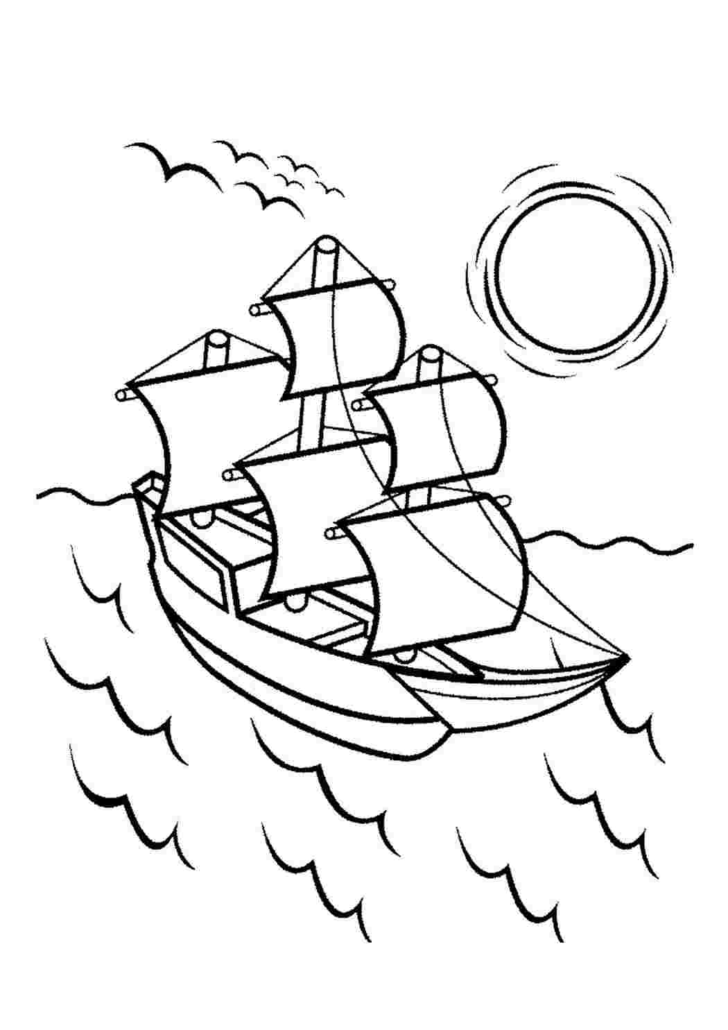 Раскраски Раскраска Раскраска корабль в море распечатать. Скачать раскраски бесплатно. Раскраска Раскраска корабль в море распечатать. Раскраски для развития.