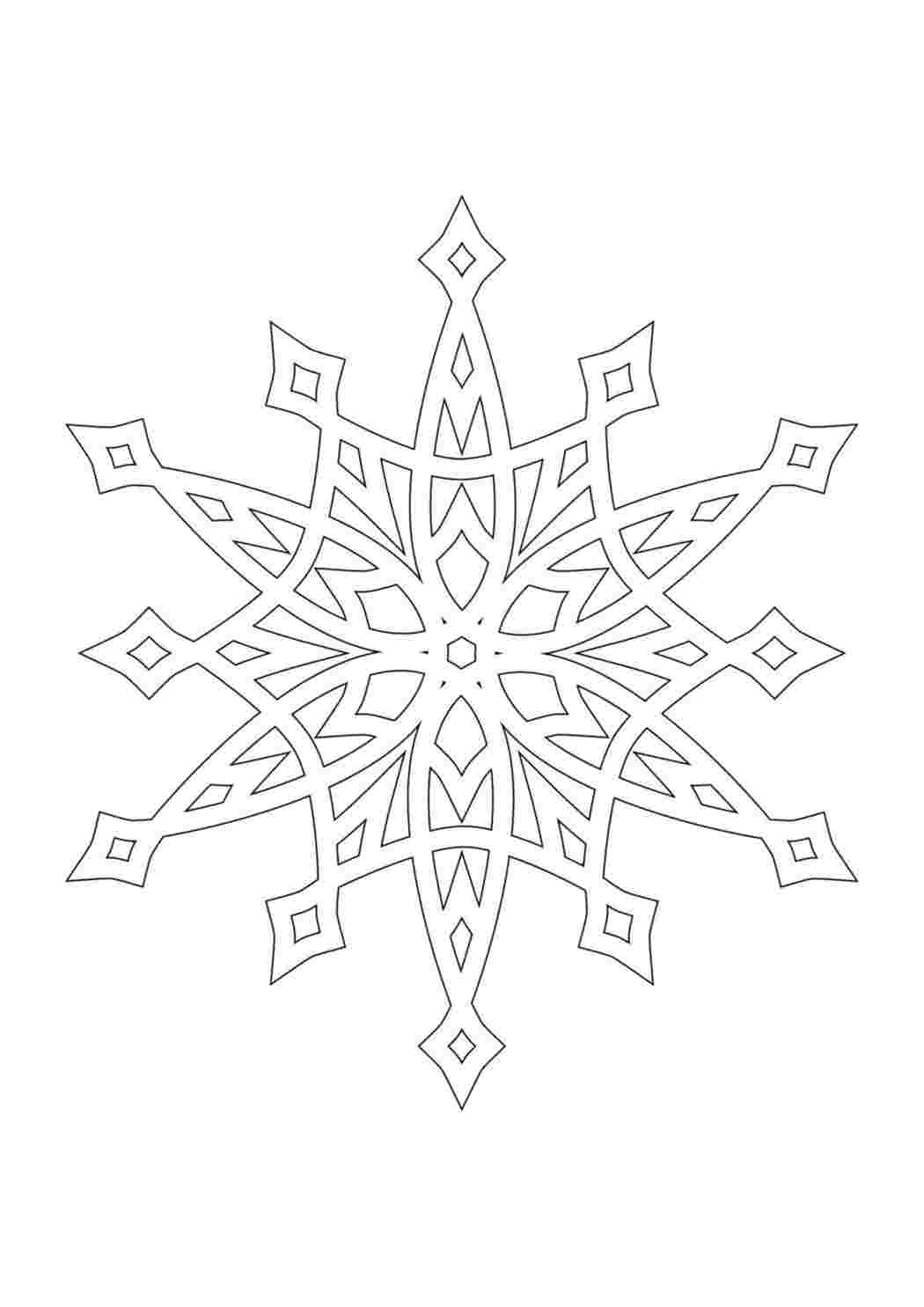 Раскраска снежинка трафарет. Раскраска.