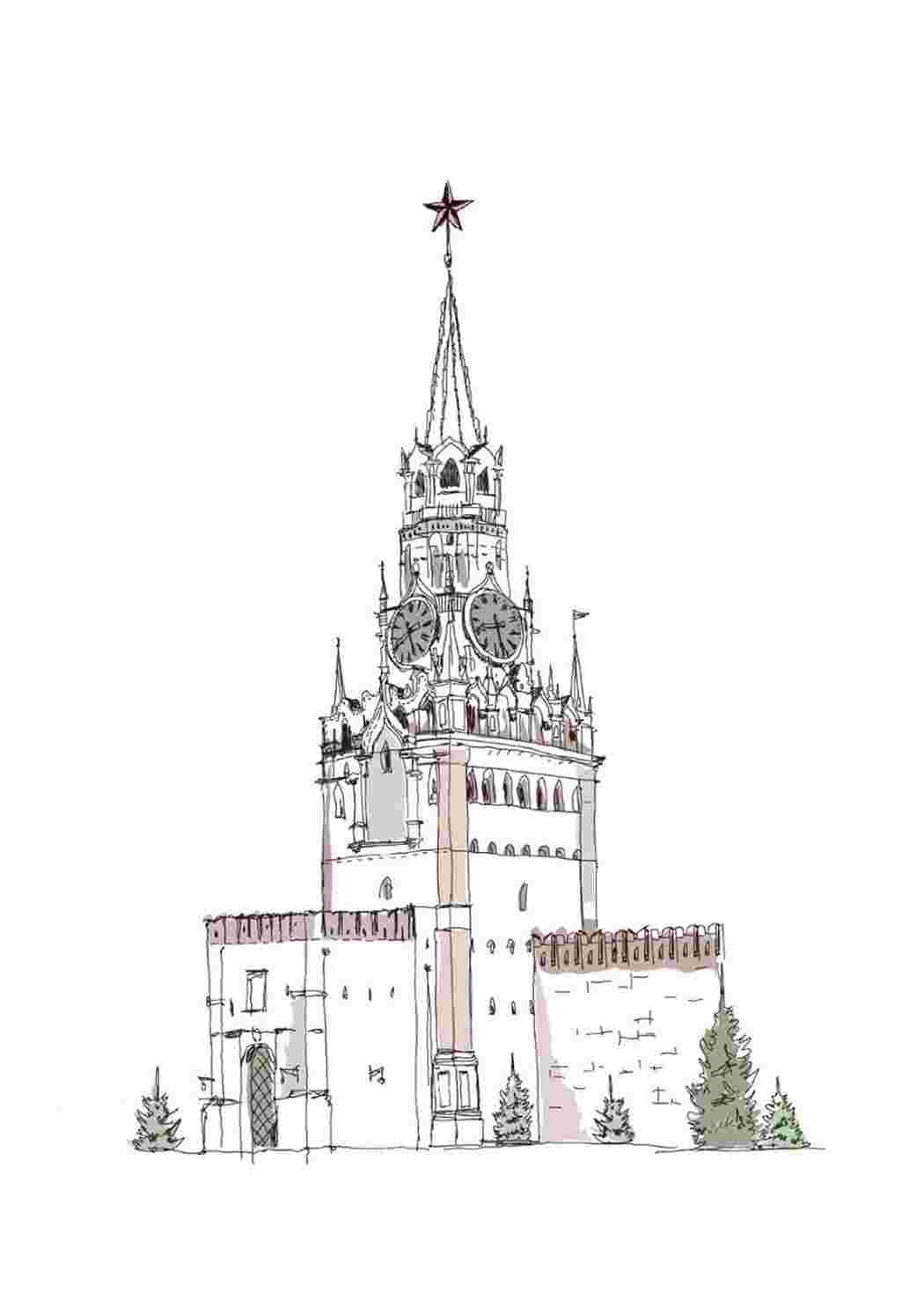 раскраска кремль. Картинки раскраски.