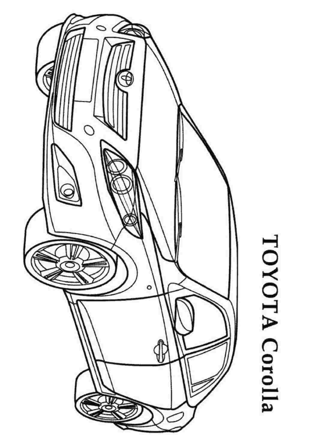 Раскраски Раскраска Тойота королла. Скачать раскраски бесплатно. Раскраска Тойота королла. Черно белые раскраски.