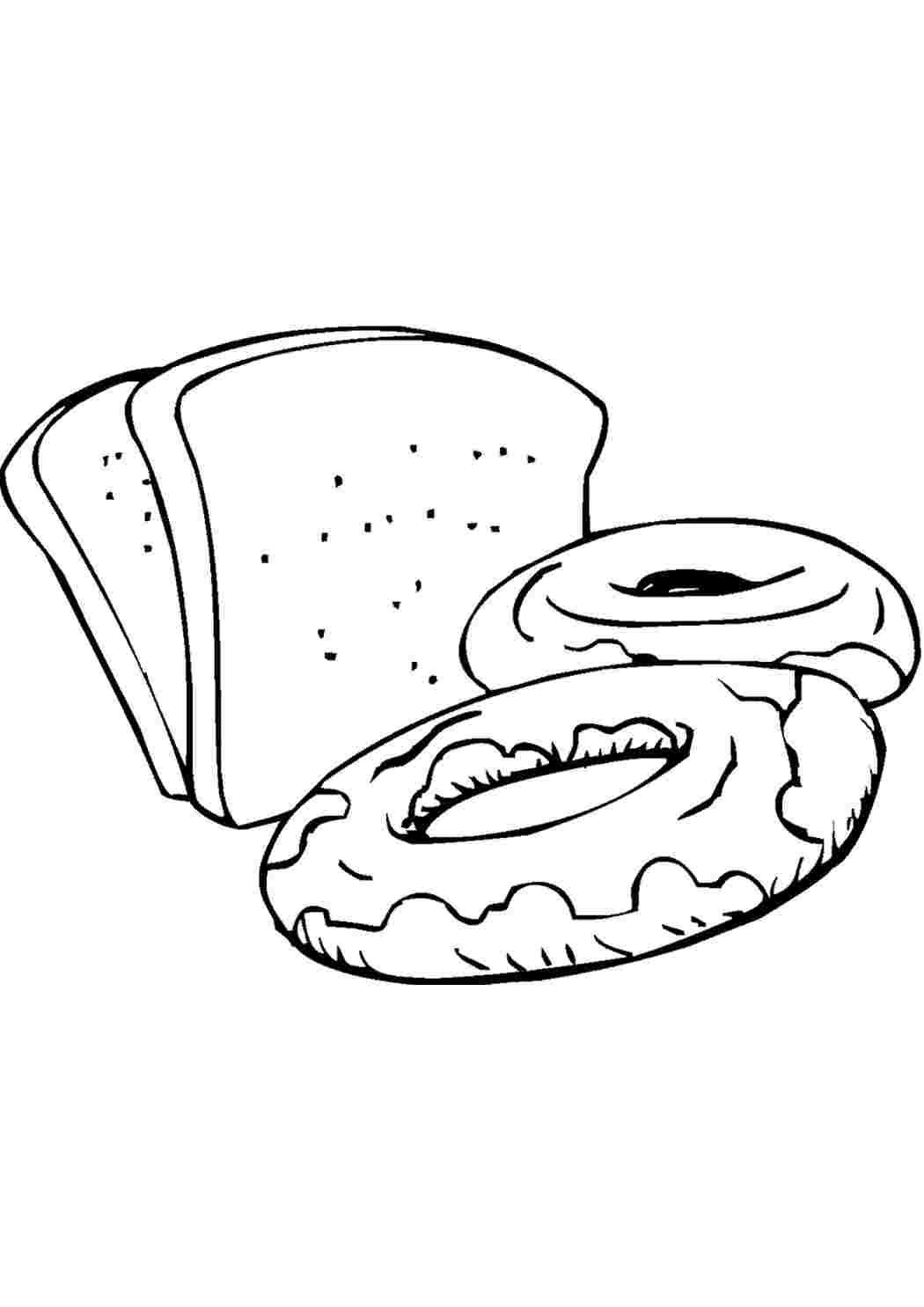 раскраска Буханка хлеба в хлебопекарной, чтобы разрезать на ломтики, как нарезанный хлеб