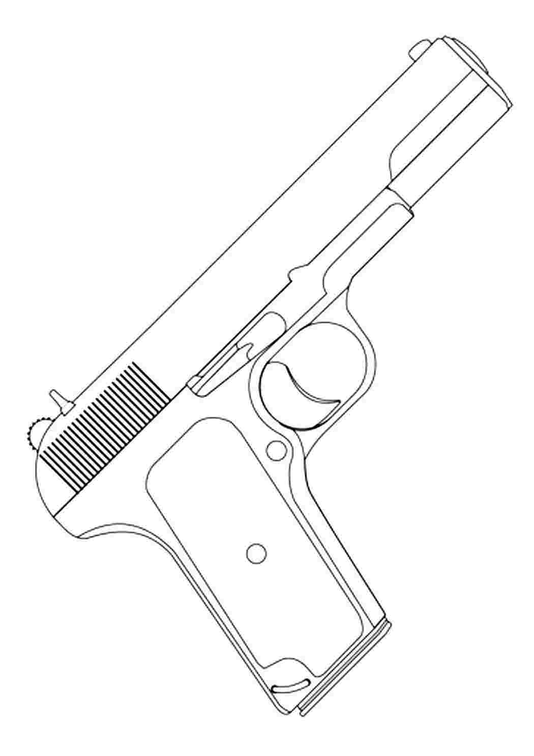 раскраски для мальчиков раскраска пистолет. Скачать раскраски бесплатно.