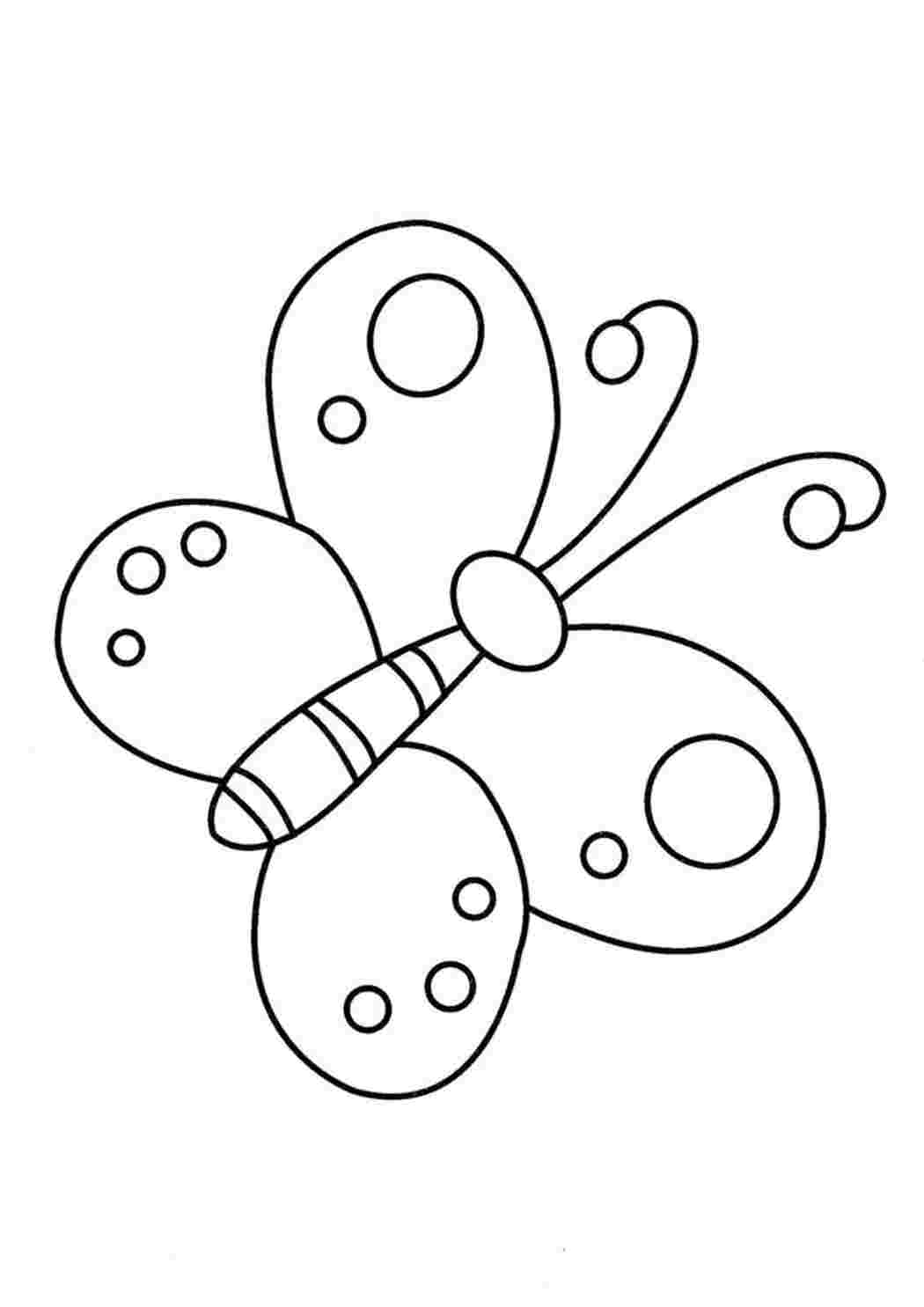 Раскраска Бабочка | Раскраски для детей трех-четырех лет