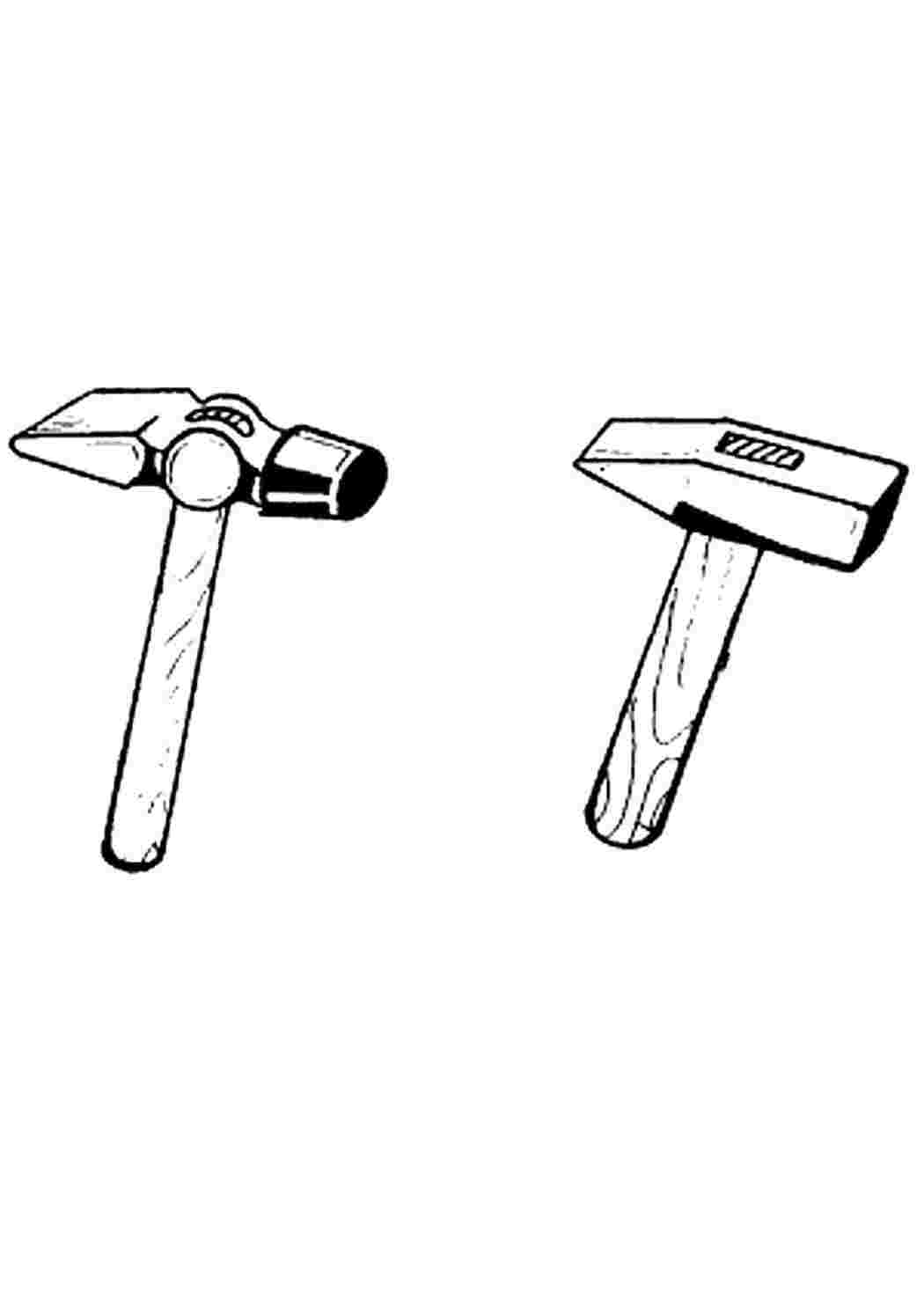 Молоток раскраска для детей