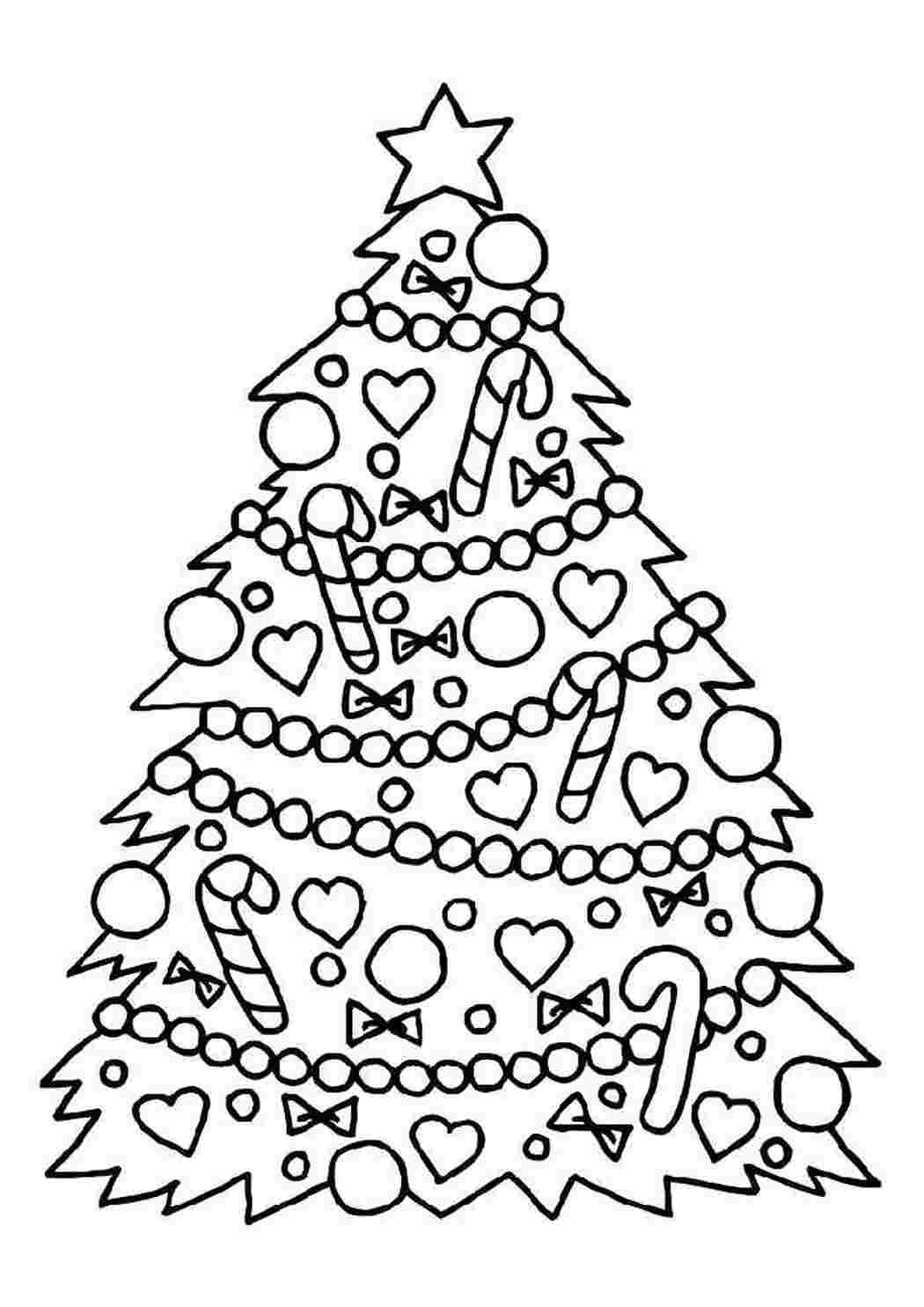 Рождественская елка раскраска - 82 фото