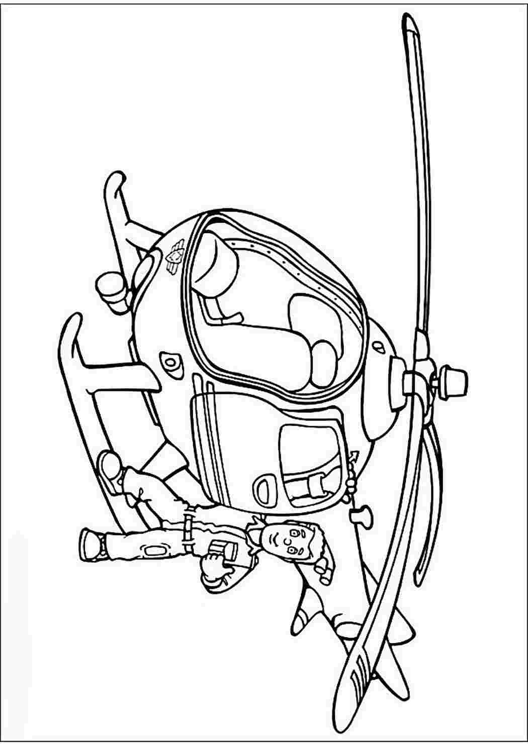 Пилот вертолёта. Распечатать раскраски.