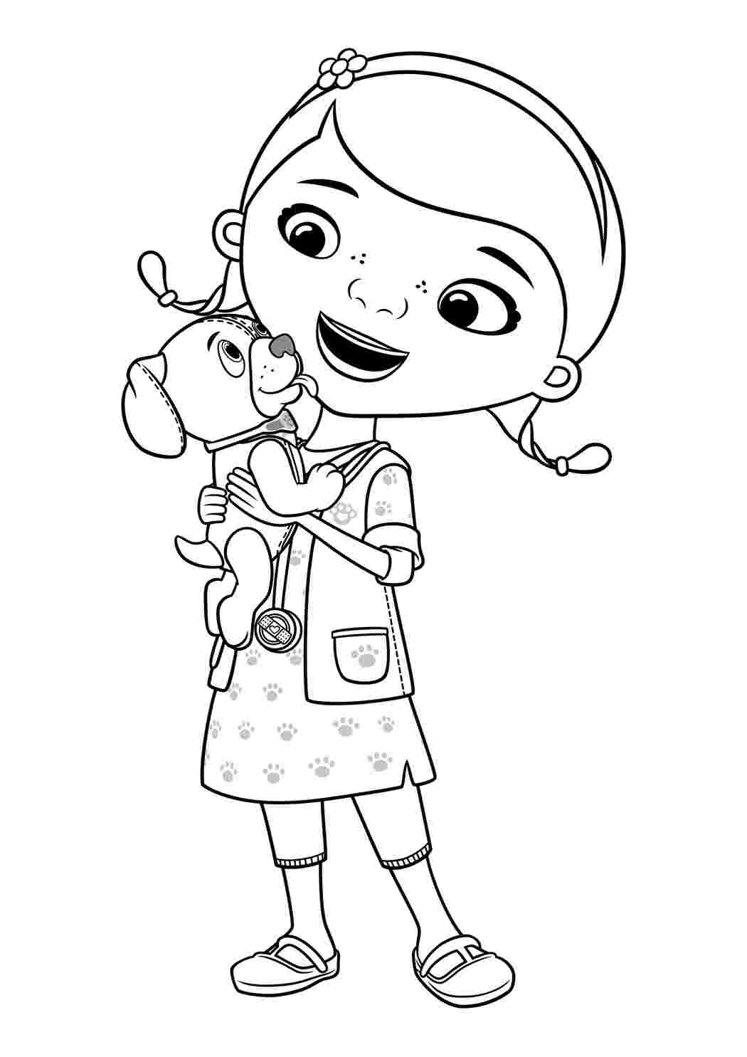 Para Colorir Doc McStuffins para crianças Imprima Para Colorir dos desenhos animados. Раскраски для развития.