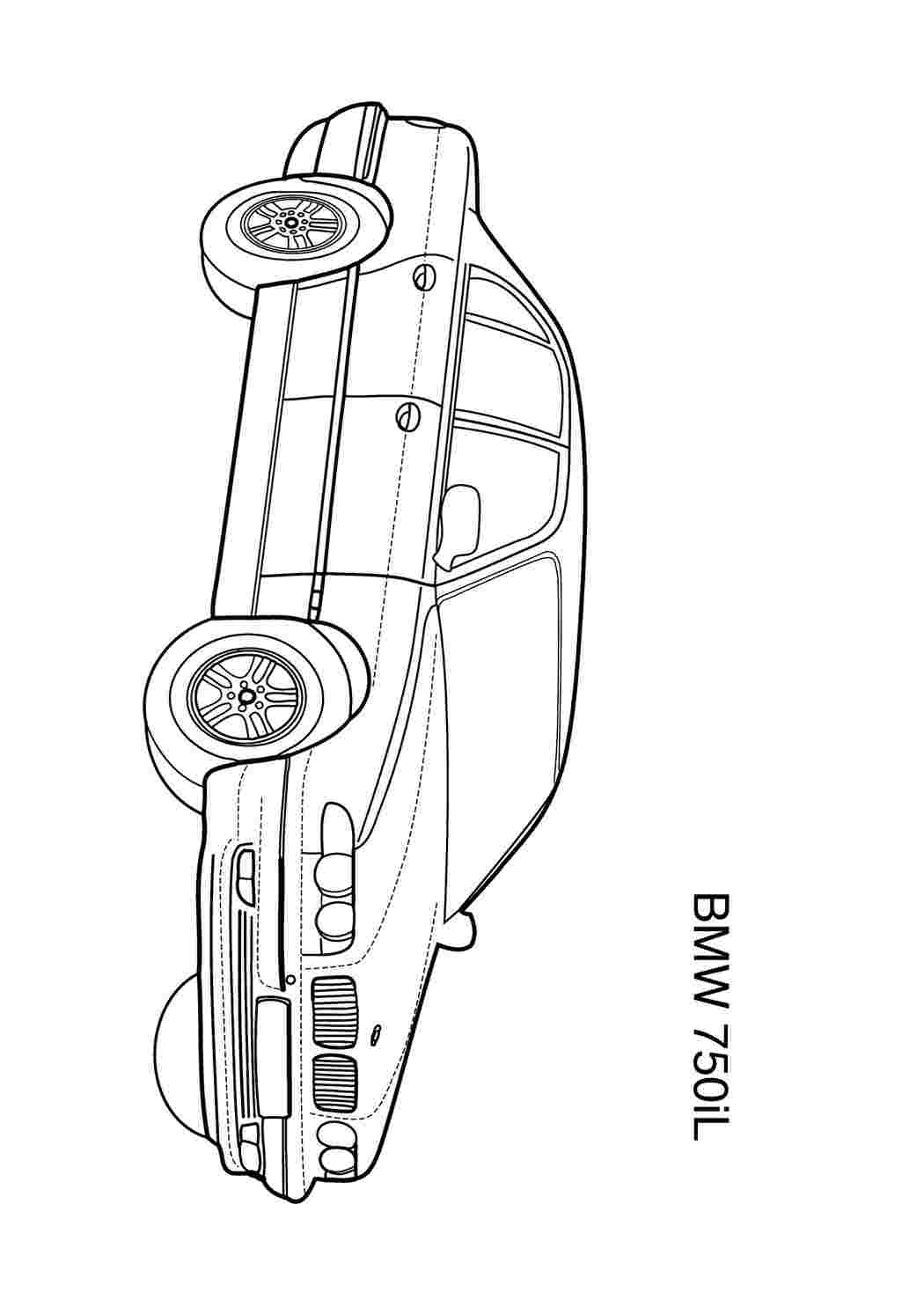 раскраска бмв 750il. Раскраска для печати.