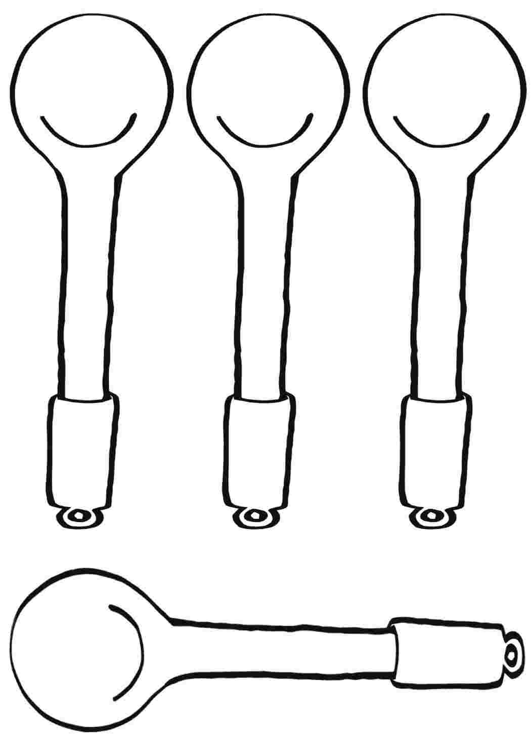 ложка. Картинки раскраски.