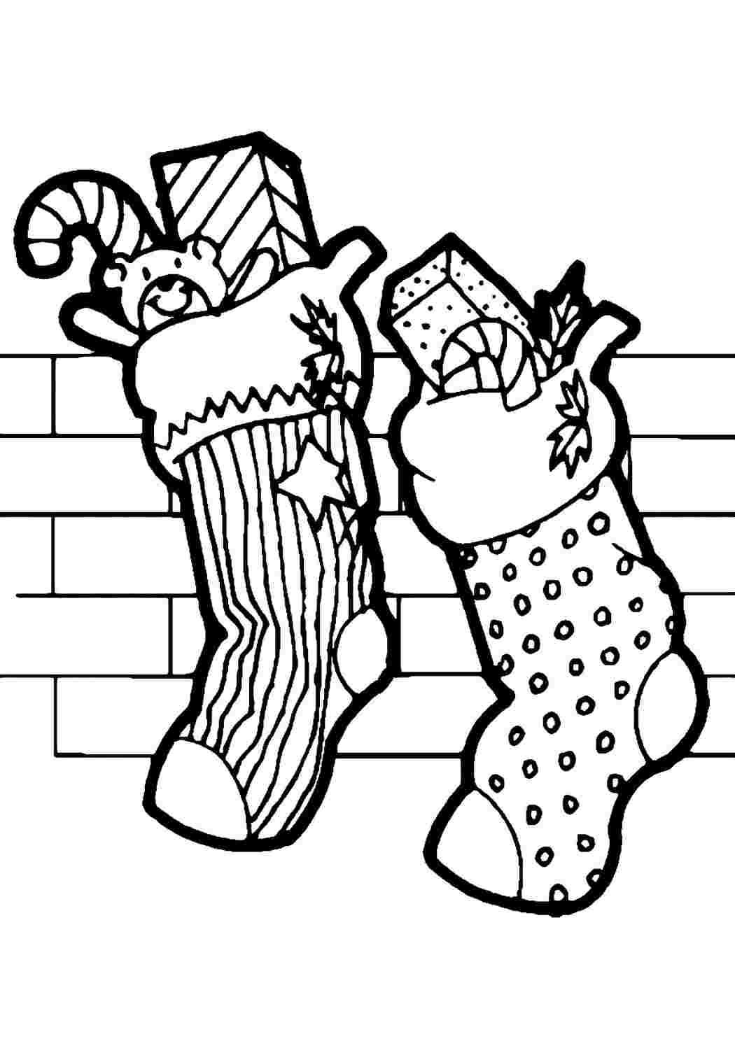 Раскраска - Рождественский носок