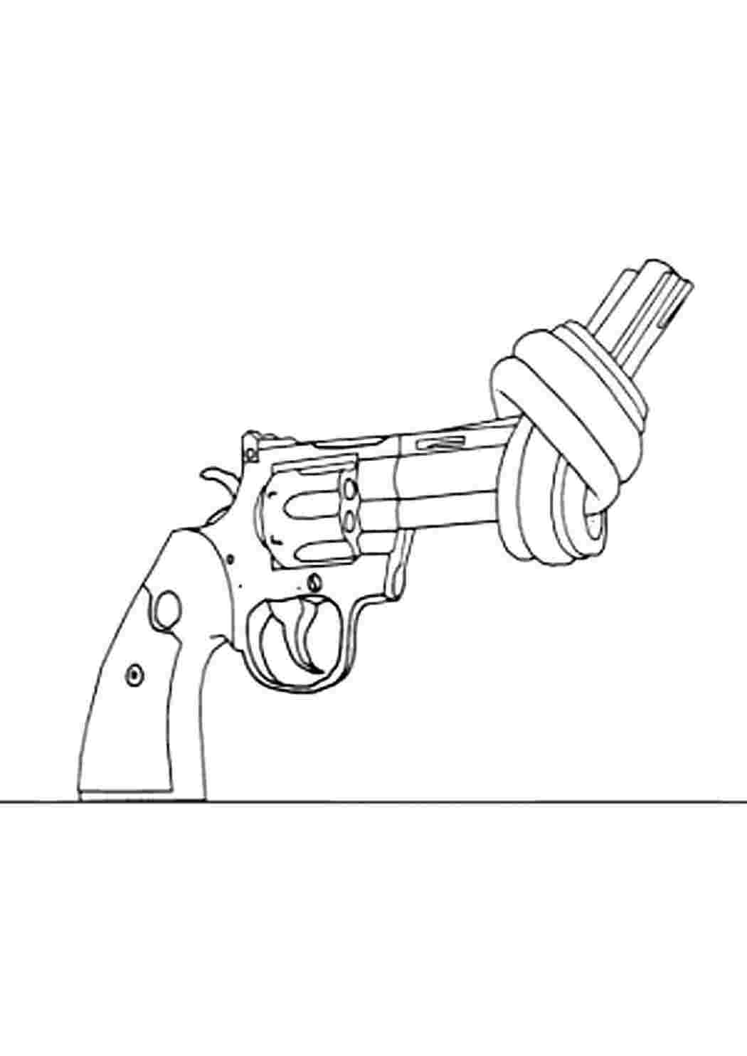 раскраски для мальчиков раскраска пистолет. Раскрашивать онлайн.