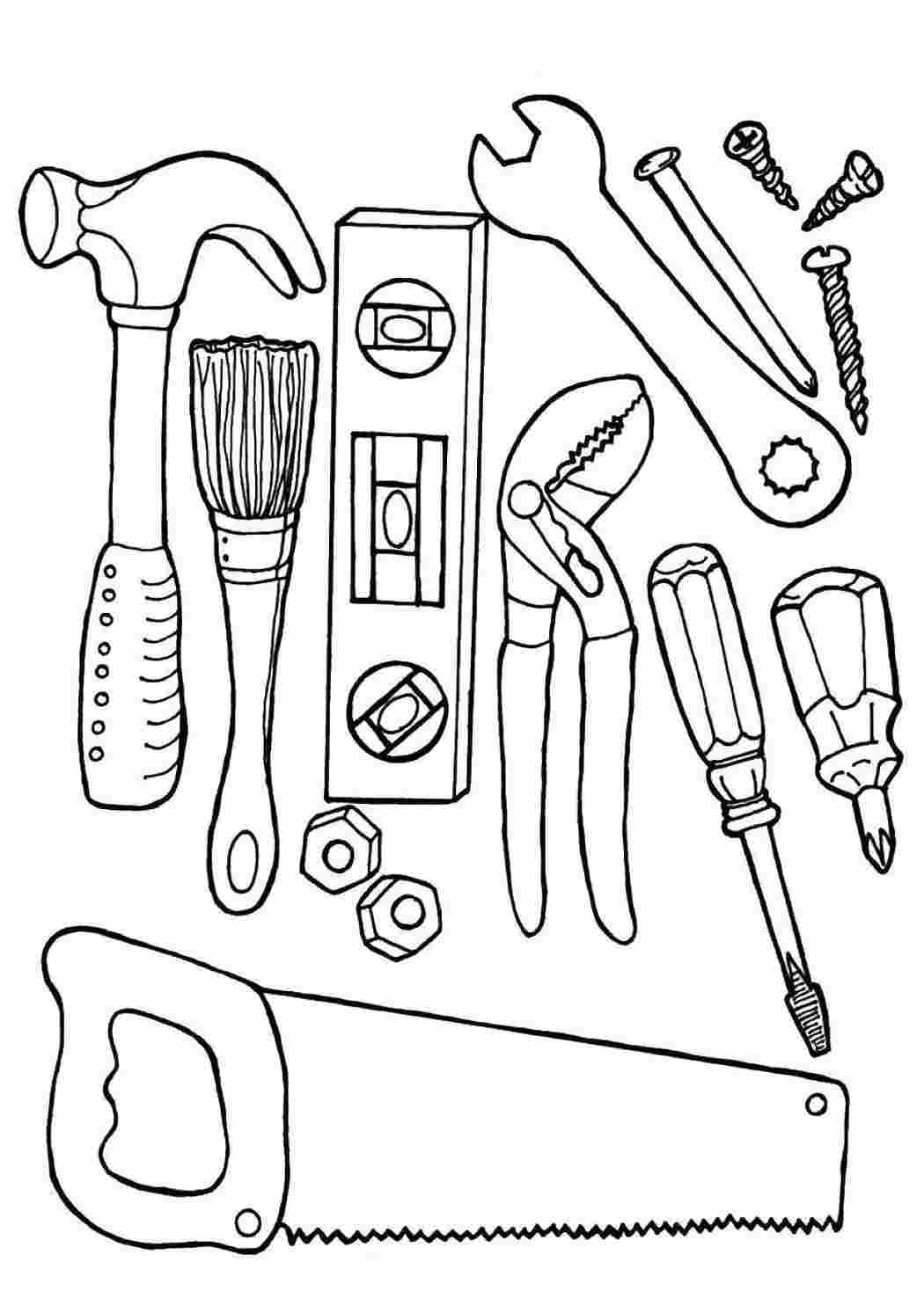 раскраски для мальчиков раскраска инструменты. Раскраска без регистарции.