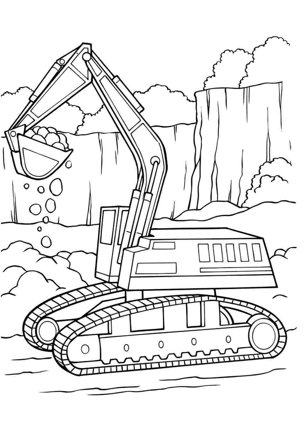 Раскраски, Экскаватор работает. Онлайн раскраски., Экскаватор работает.  Раскрашивать онлайн., Экскаватор собирает камни. Печатать раскарску.,  Забавный экскаватор. Раскраска., Экскаватор в лесу. Онлайн раскраски.,  Экскаватор в карьере. Раскраска для ...