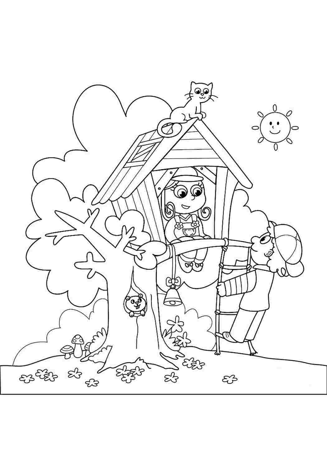 Раскраски Дети играют. Разукрашка. Дети играют. Развивающие раскраски.