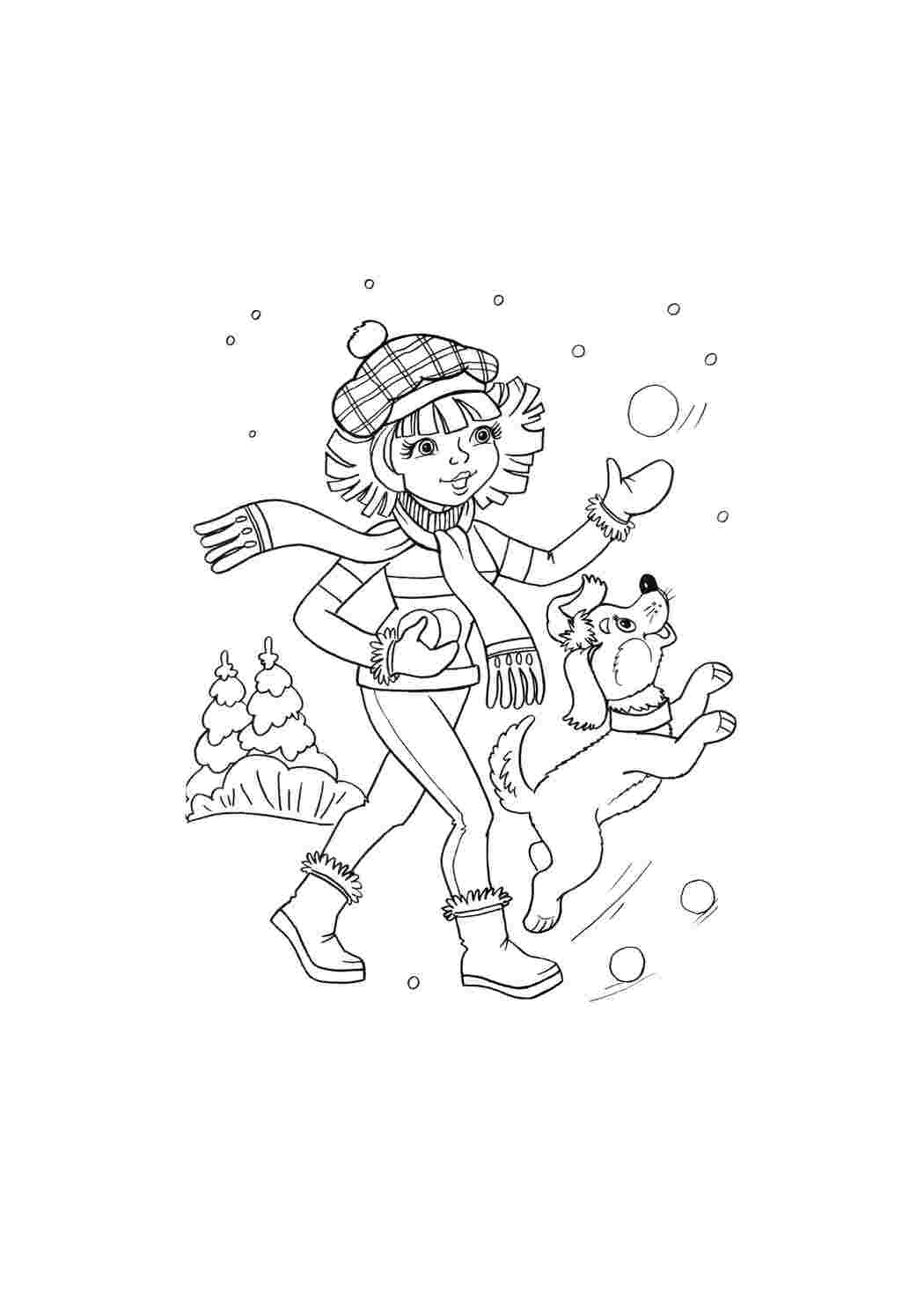 Winter Coloring Pages Print for Free. Раскраски для развития.