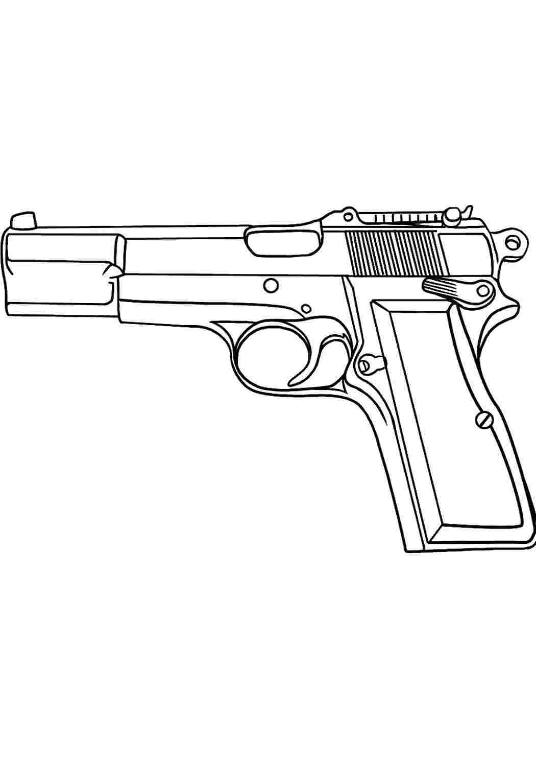 раскраски для мальчиков раскраска пистолет. Печатать раскарску.